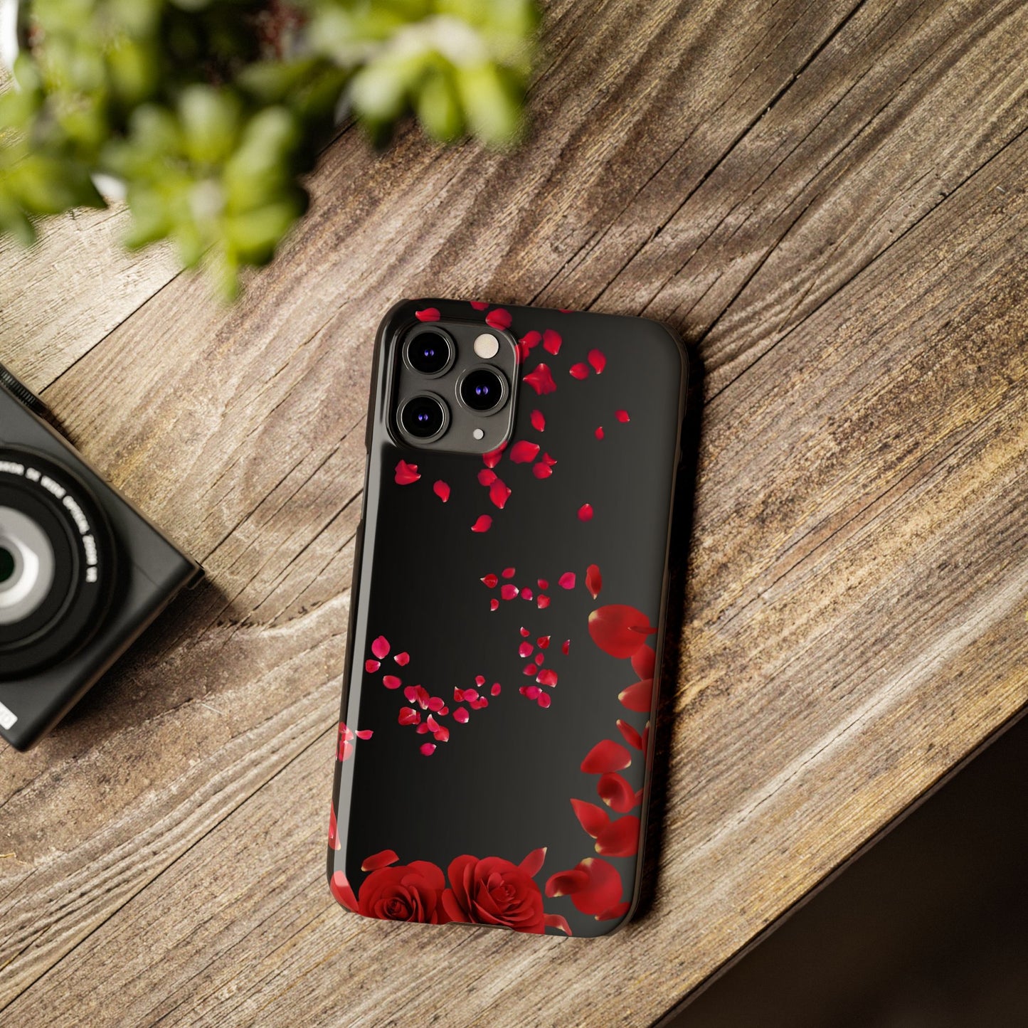 Romantic Rose Slim Phone Case - Floral Design, Love Gift, Phone Accessory, Customizable Cover, Valentine’s Day Present