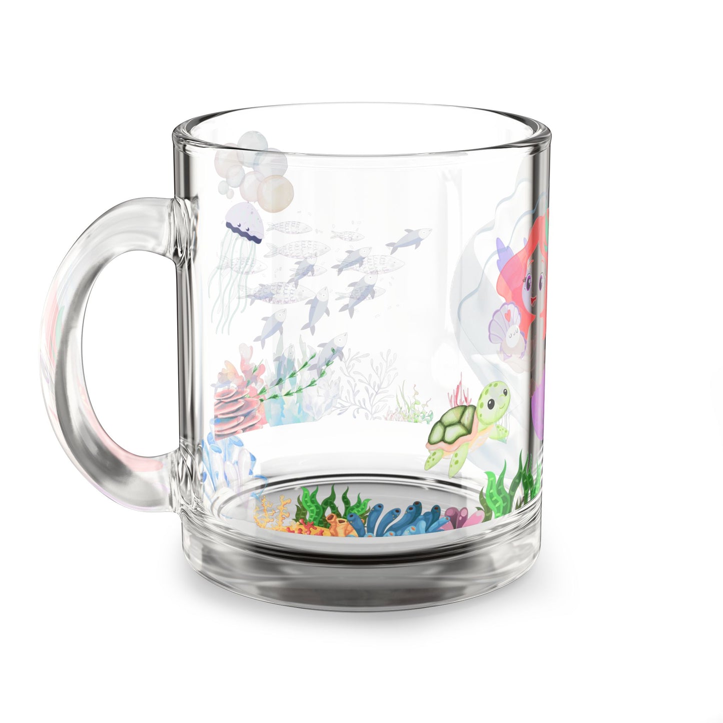 Mermaid Glass Mug – Ocean Coffee Cup Gift