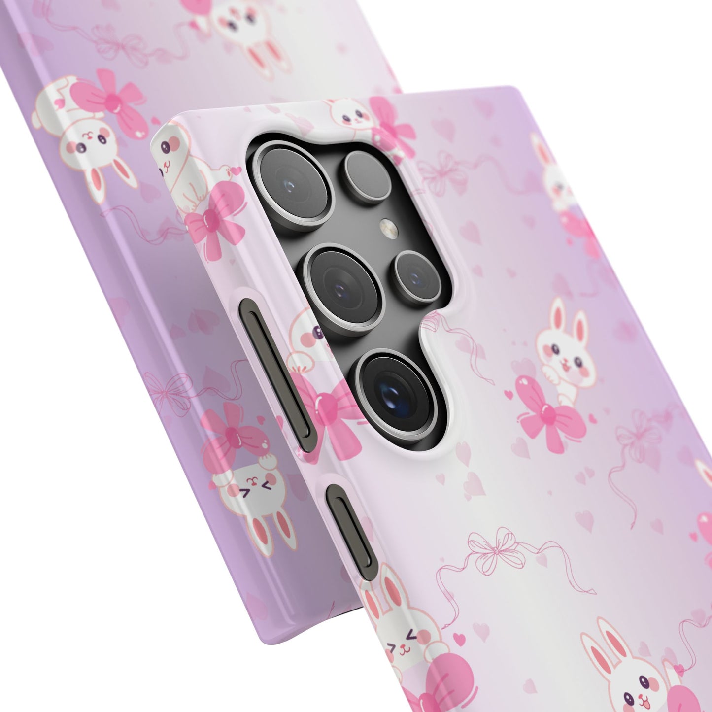 Cute Bunny Snap Cases, Pink Bunny Phone Case, Pastel Animal Phone Cover, Spring Accessories, Gift for Animal Lovers