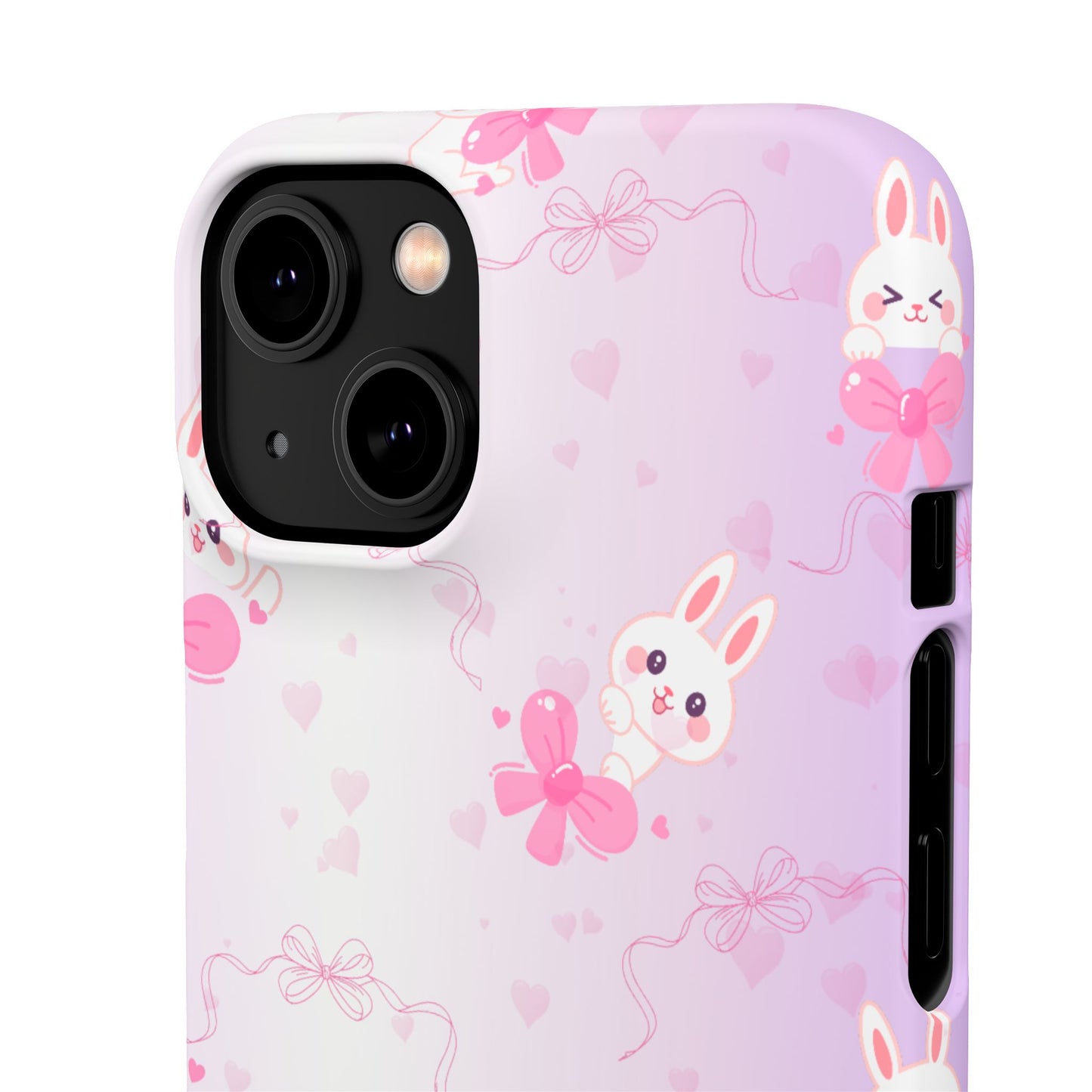 Cute Bunny Snap Cases, Pink Bunny Phone Case, Pastel Animal Phone Cover, Spring Accessories, Gift for Animal Lovers