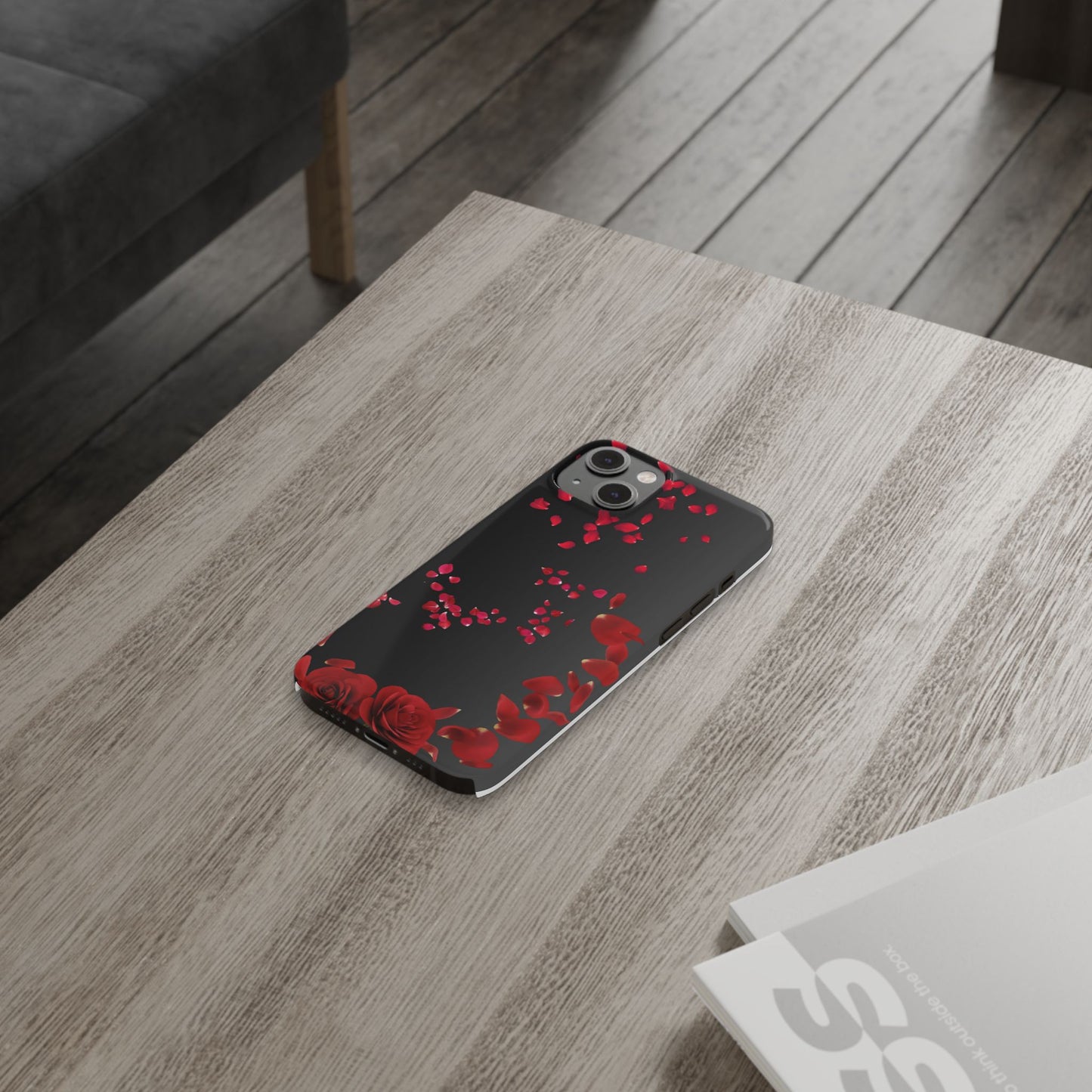 Romantic Rose Slim Phone Case - Floral Design, Love Gift, Phone Accessory, Customizable Cover, Valentine’s Day Present