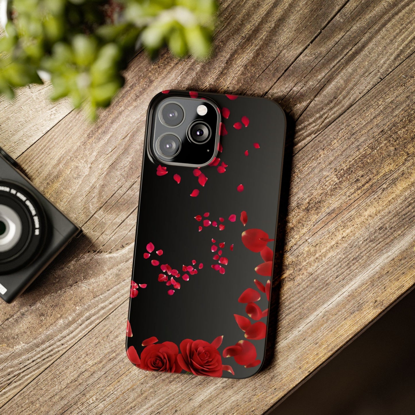 Romantic Rose Slim Phone Case - Floral Design, Love Gift, Phone Accessory, Customizable Cover, Valentine’s Day Present
