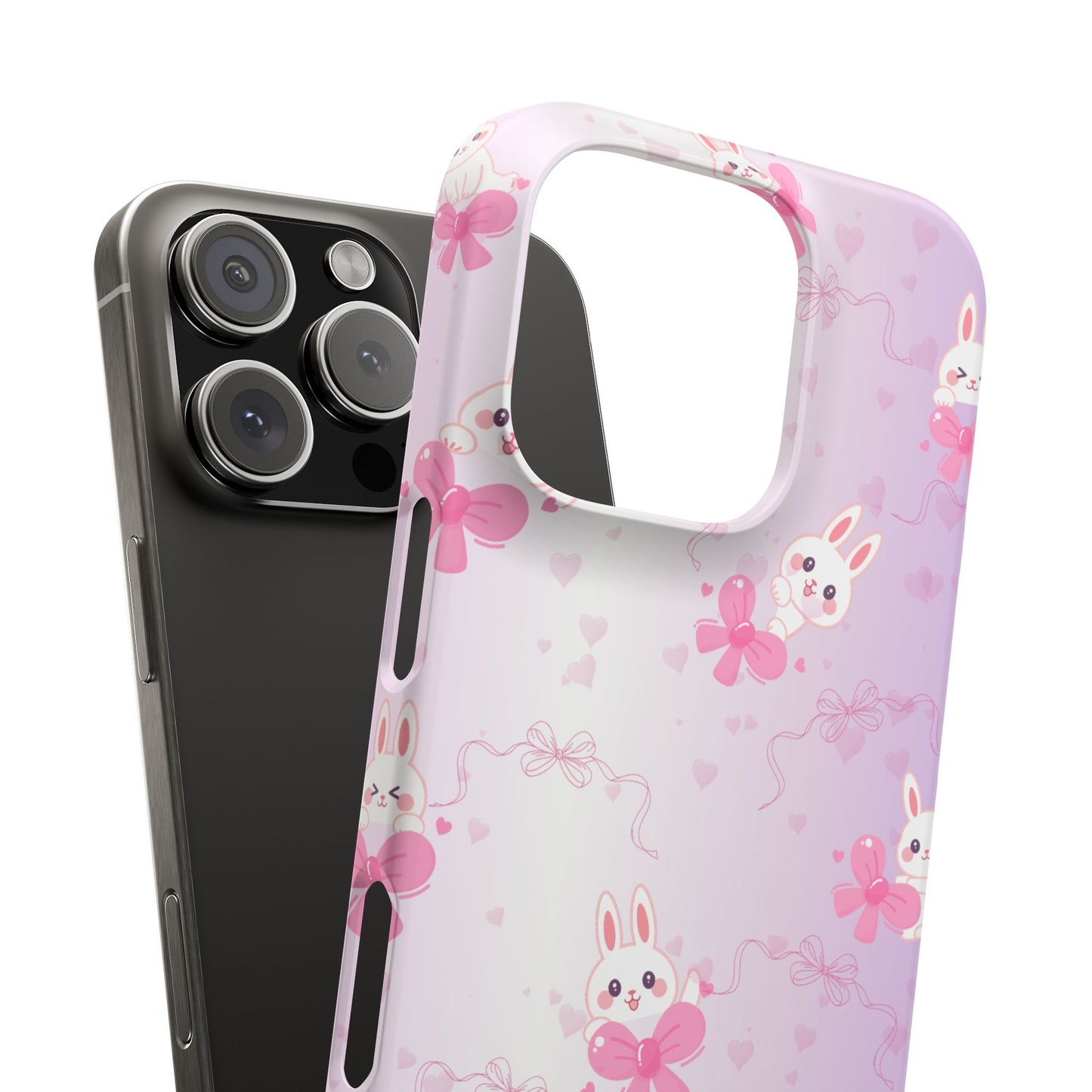 Cute Bunny Snap Cases, Pink Bunny Phone Case, Pastel Animal Phone Cover, Spring Accessories, Gift for Animal Lovers