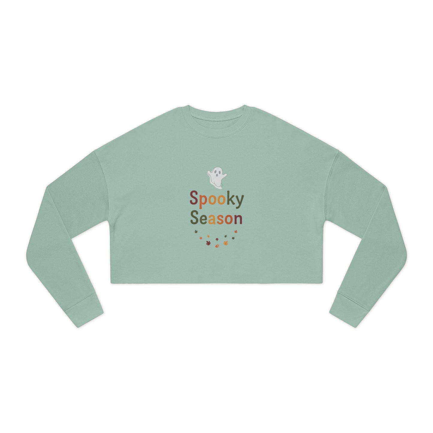 Women’s Spooky Season Cropped Halloween Sweatshirt | Cute Ghost Fall Top