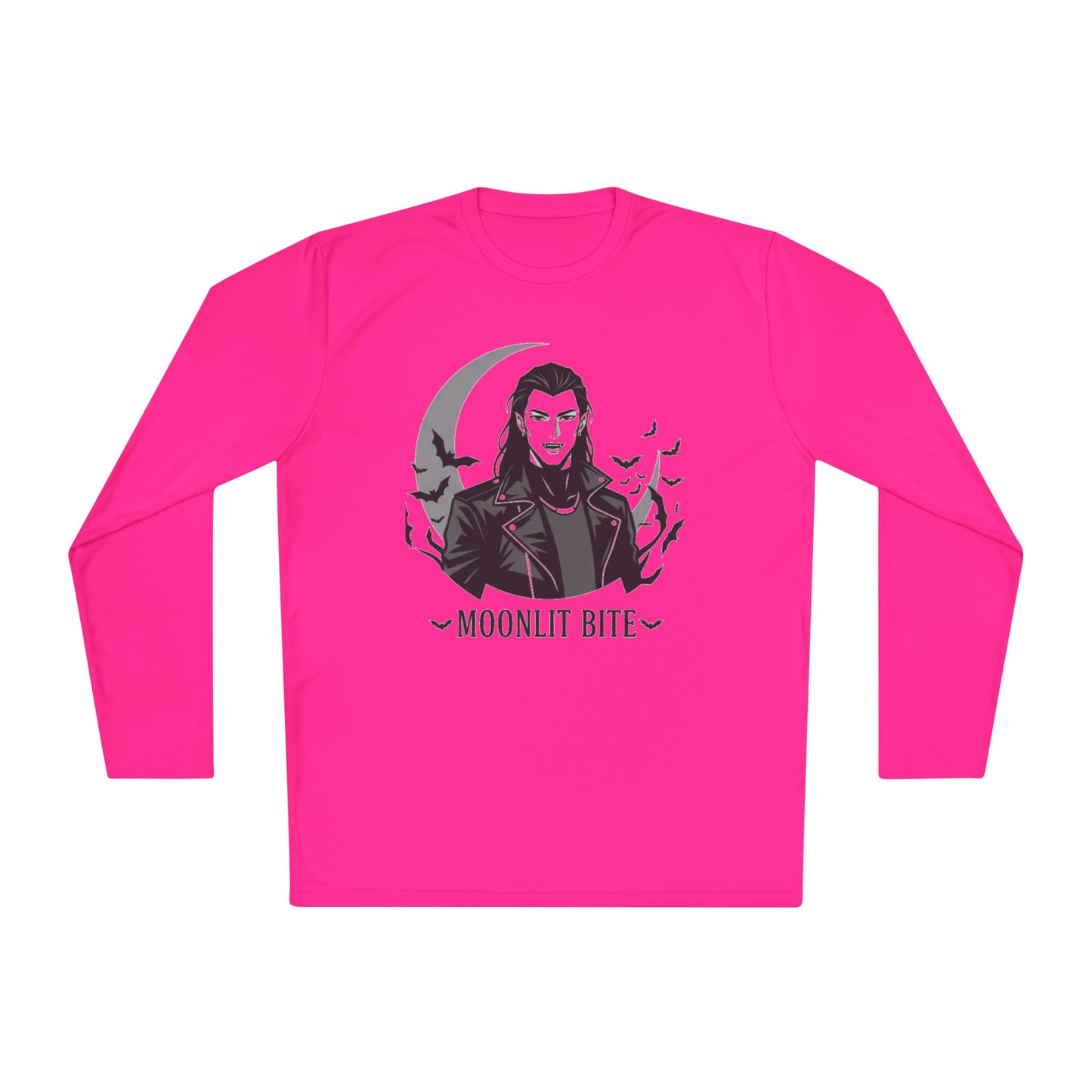 Moonlit Bite Gothic Long Sleeve Tee – Unisex Halloween Shirt, Casual Autumn Wear