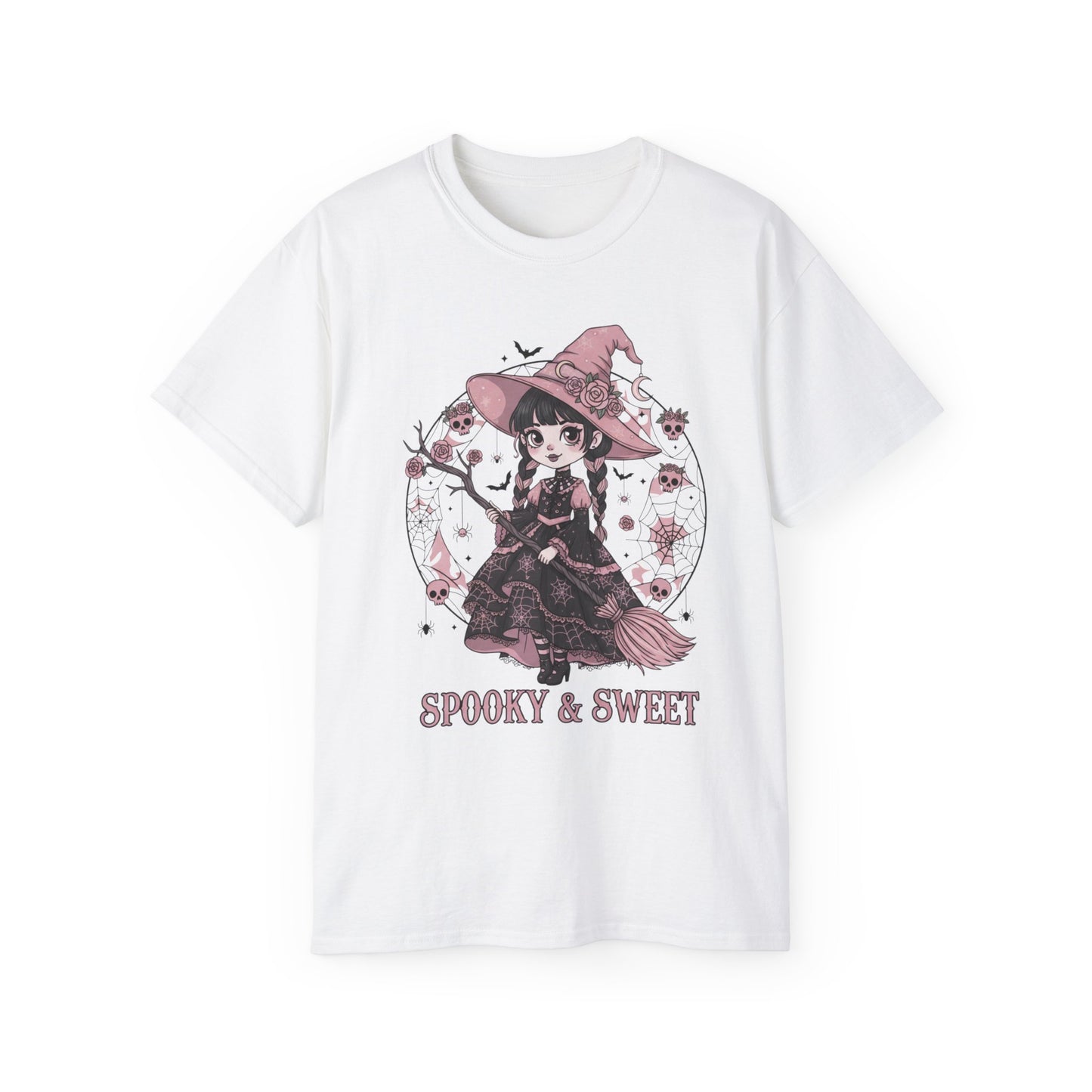 Spooky & Sweet Witch Halloween T-Shirt | Cute Witchy Unisex Graphic Tee