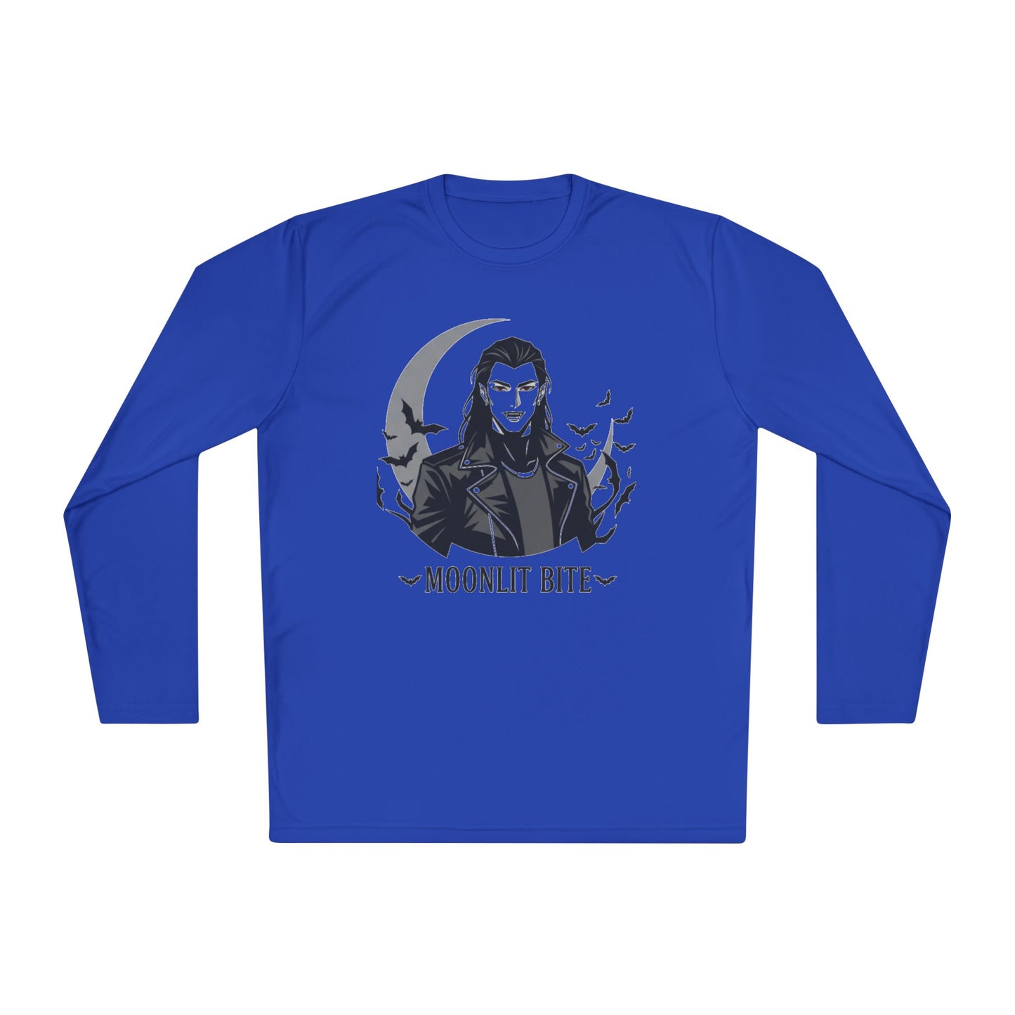 Moonlit Bite Gothic Long Sleeve Tee – Unisex Halloween Shirt, Casual Autumn Wear