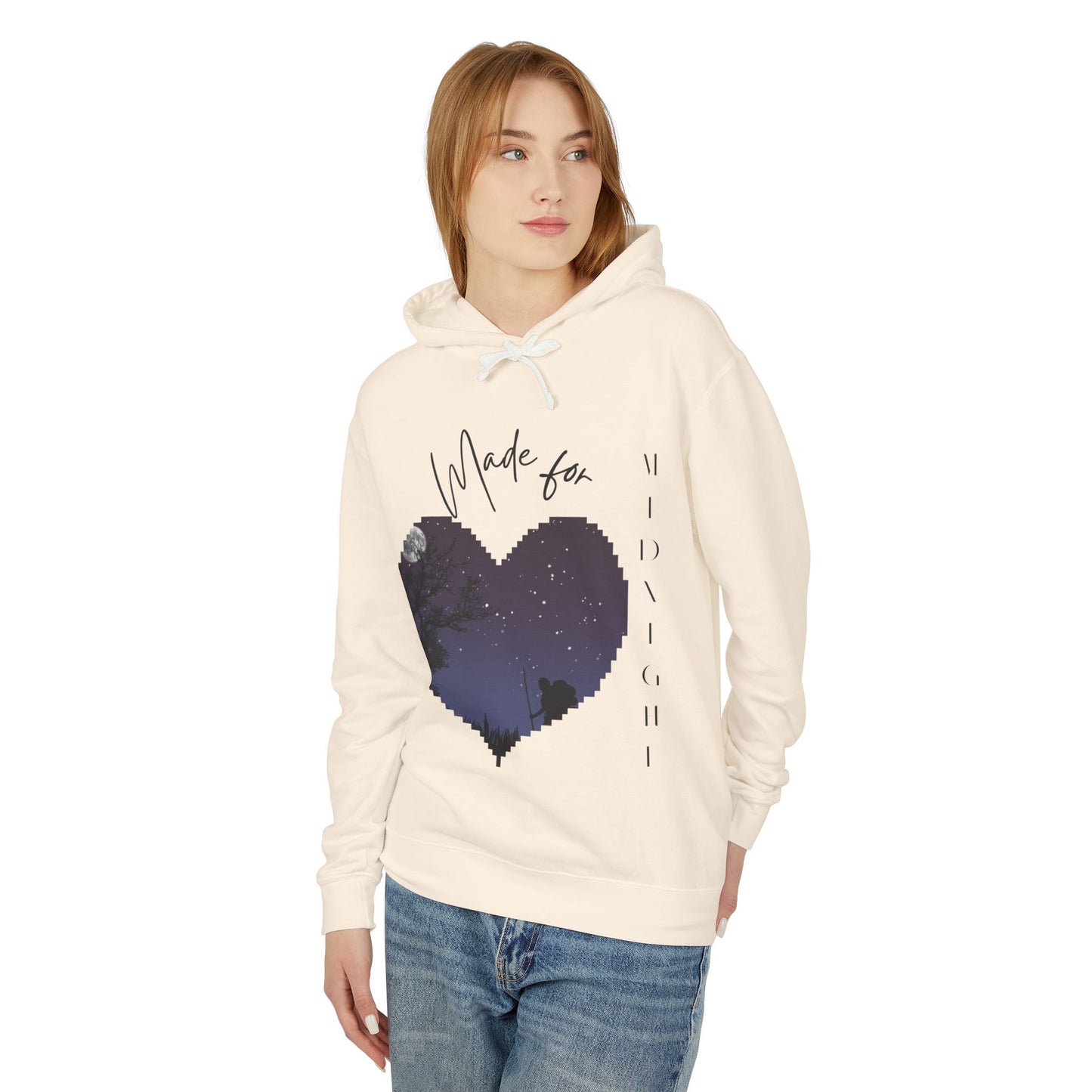 Midnight Love Lightweight Hoodie | Cozy Hooded Sweatshirt fo Ideal Gift for Friends, Casual Wear