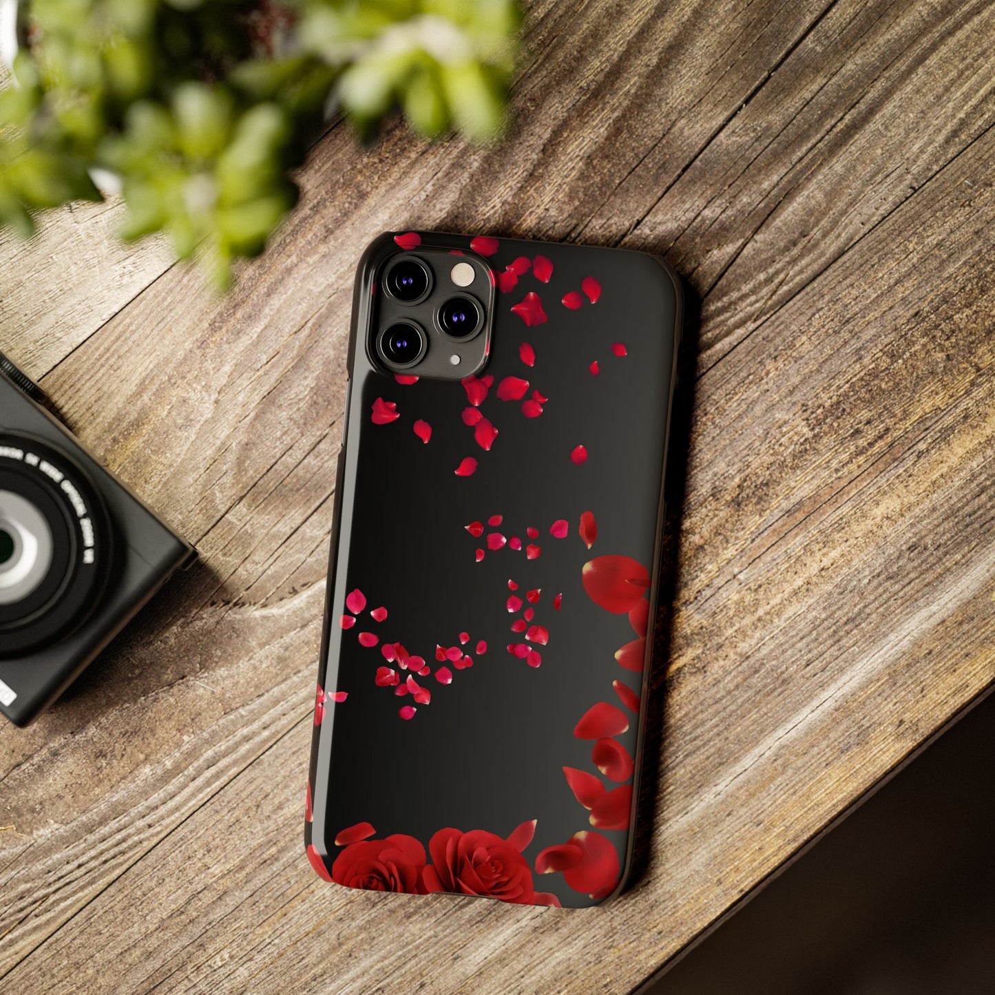 Romantic Rose Slim Phone Case - Floral Design, Love Gift, Phone Accessory, Customizable Cover, Valentine’s Day Present