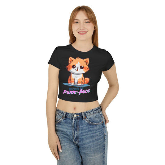 🐱 Born to be Purr-fect – Cute Cat Crop Top Tee