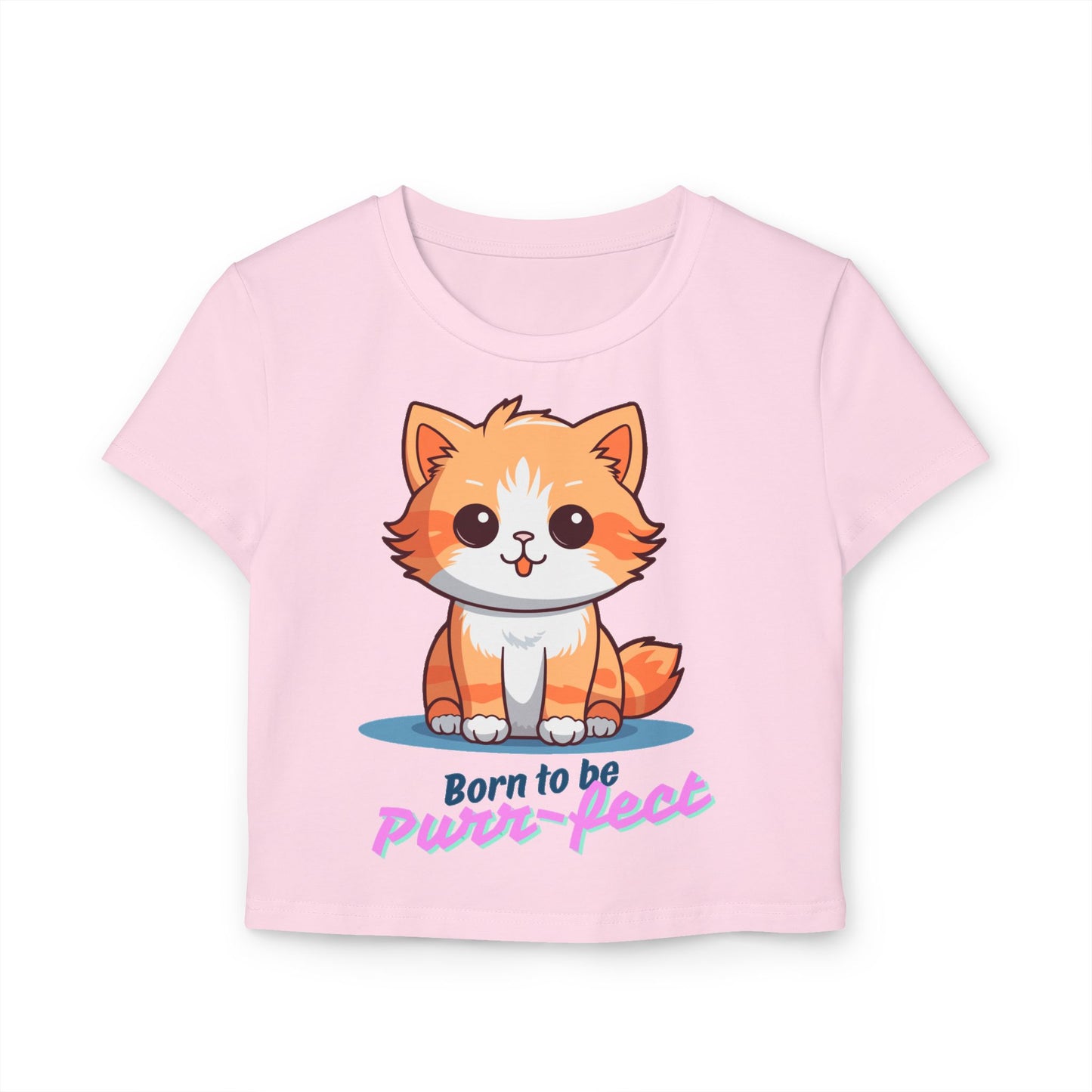 🐱 Born to be Purr-fect – Cute Cat Crop Top Tee