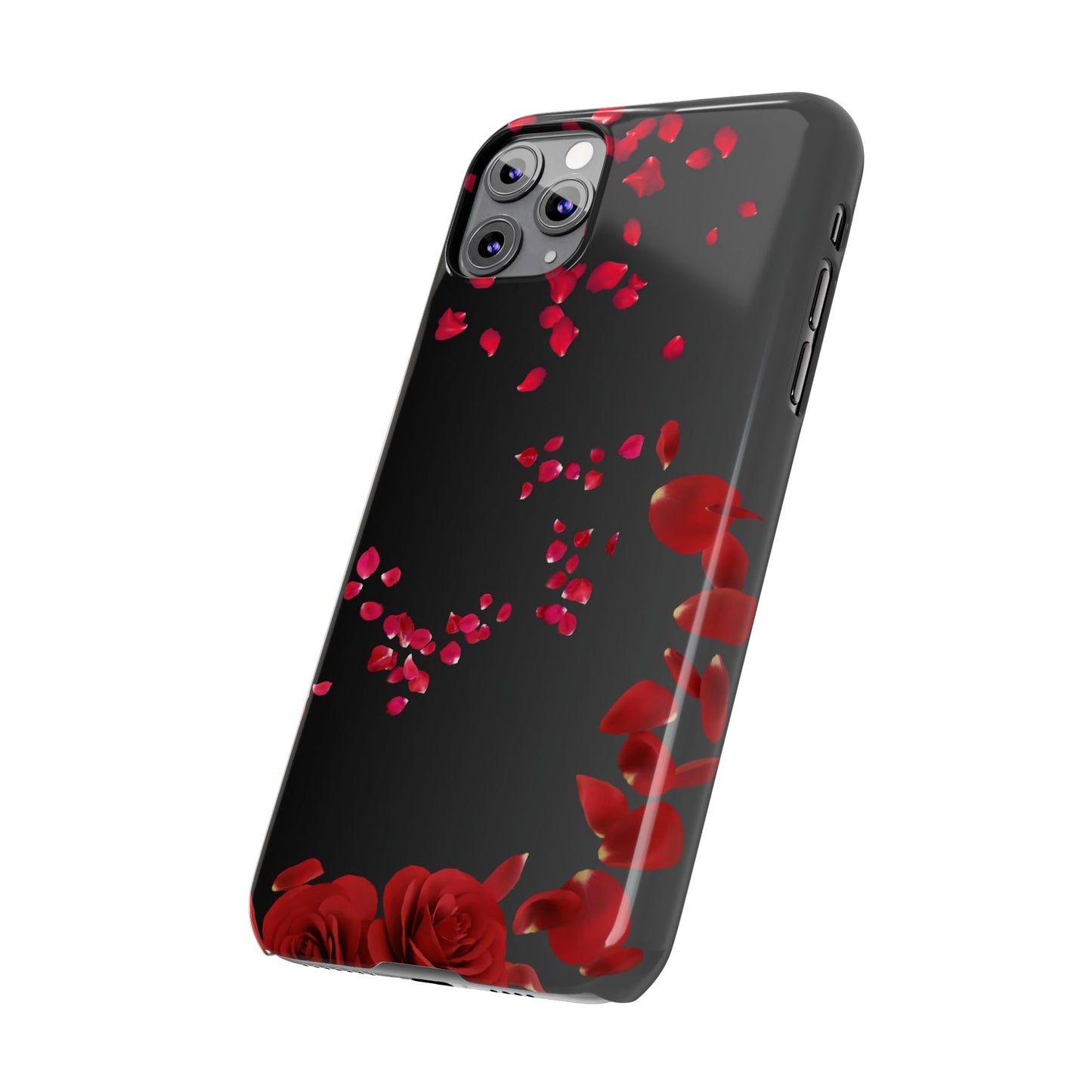 Romantic Rose Slim Phone Case - Floral Design, Love Gift, Phone Accessory, Customizable Cover, Valentine’s Day Present