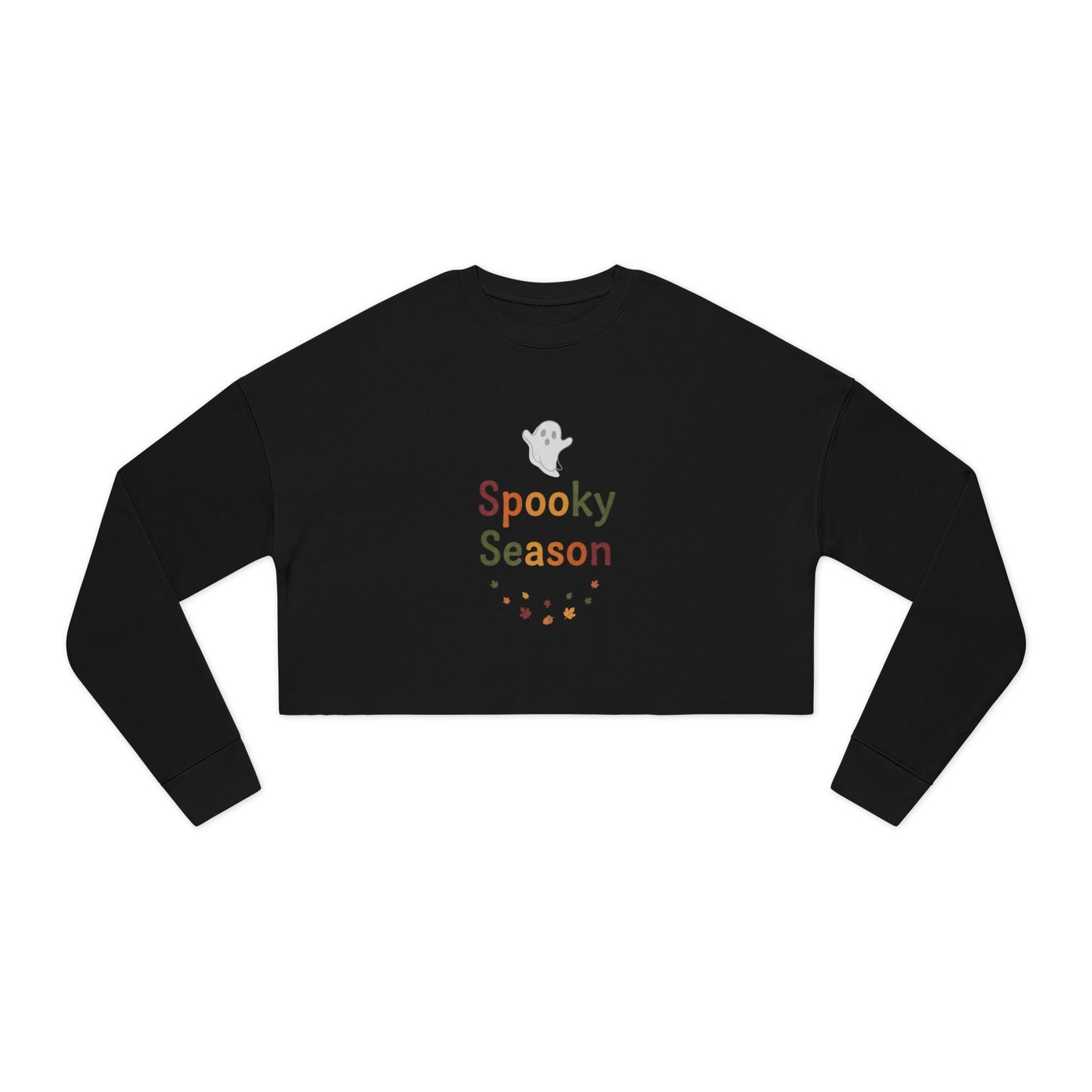 Women’s Spooky Season Cropped Halloween Sweatshirt | Cute Ghost Fall Top