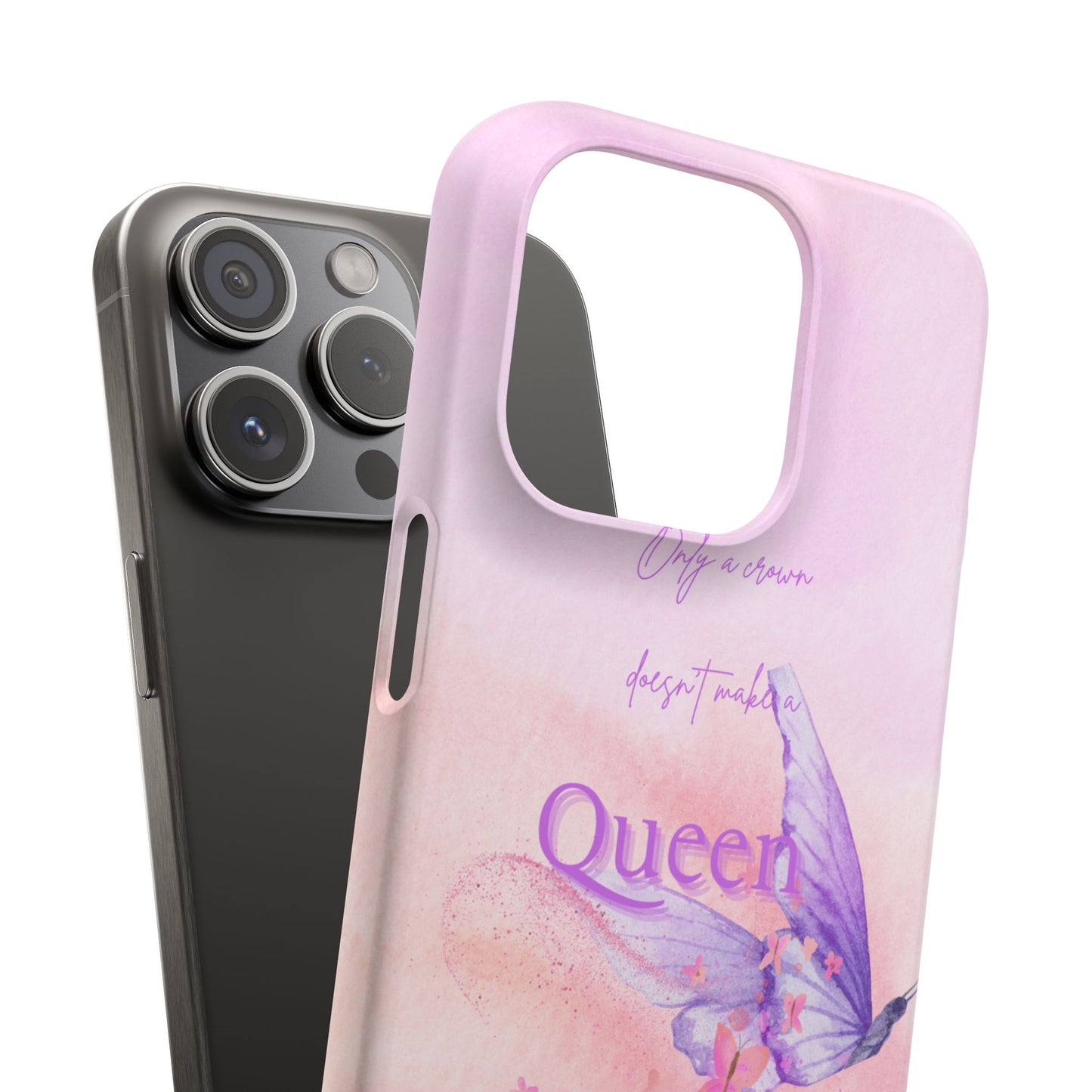 Butterfly Queen Phone Case, Floral Snap Case for Women, Dreamy Aesthetic