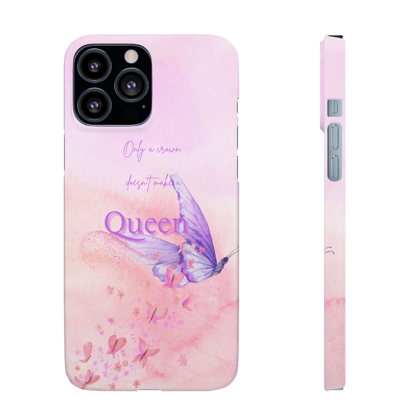 Butterfly Queen Phone Case, Floral Snap Case for Women, Dreamy Aesthetic