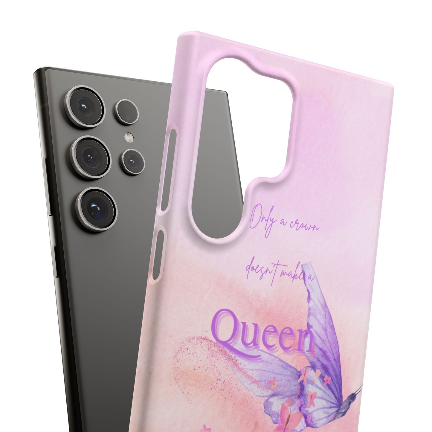 Butterfly Queen Phone Case, Floral Snap Case for Women, Dreamy Aesthetic