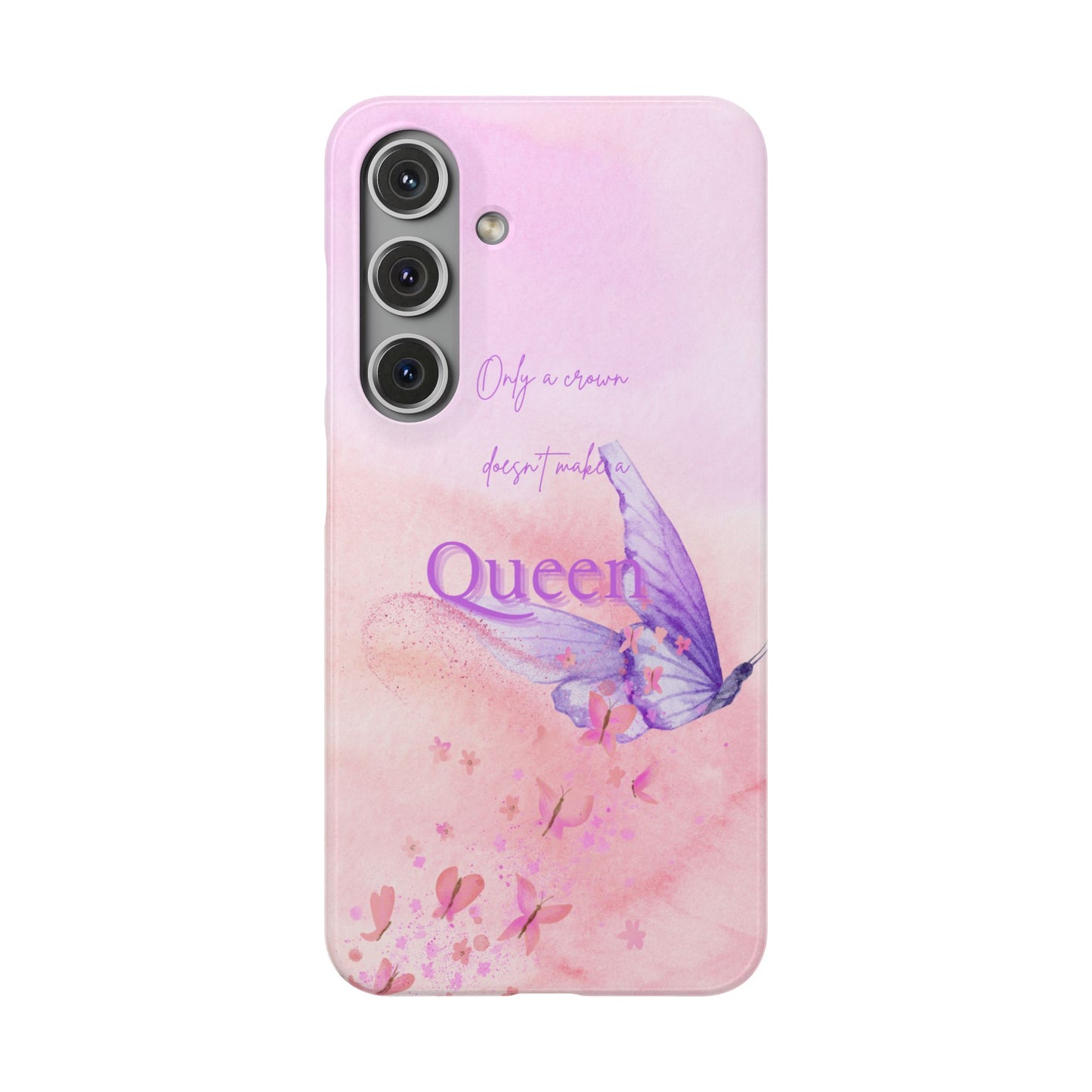 Butterfly Queen Phone Case, Floral Snap Case for Women, Dreamy Aesthetic