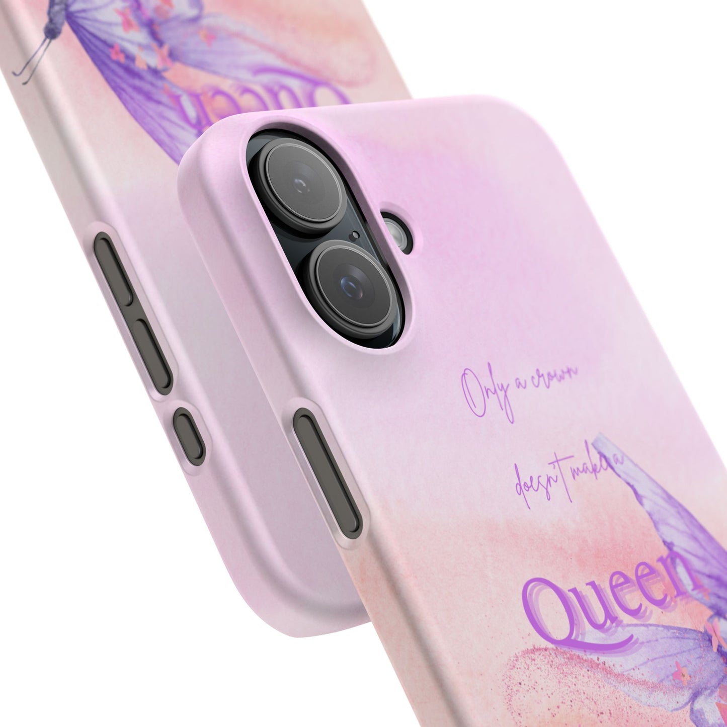 Butterfly Queen Phone Case, Floral Snap Case for Women, Dreamy Aesthetic