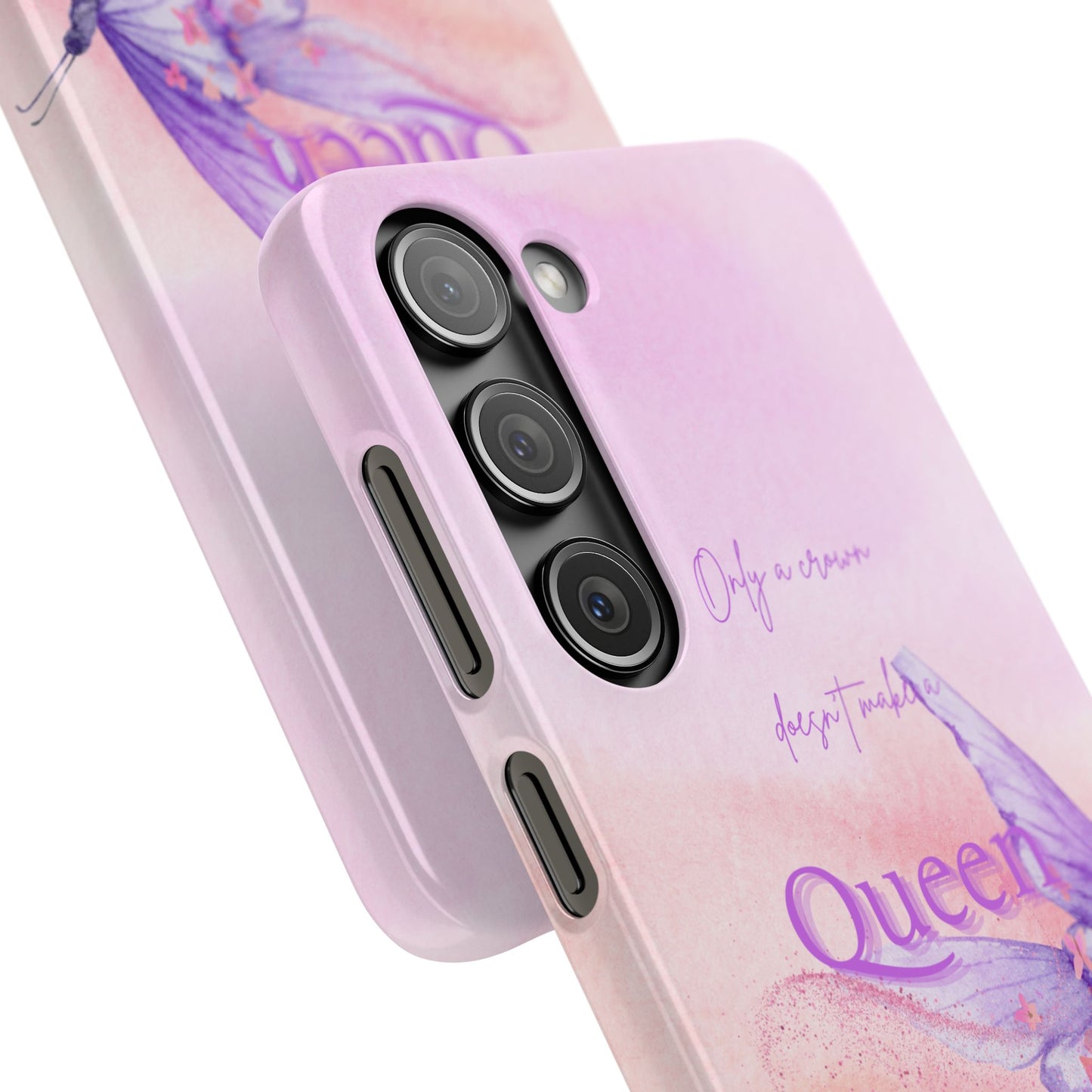 Butterfly Queen Phone Case, Floral Snap Case for Women, Dreamy Aesthetic