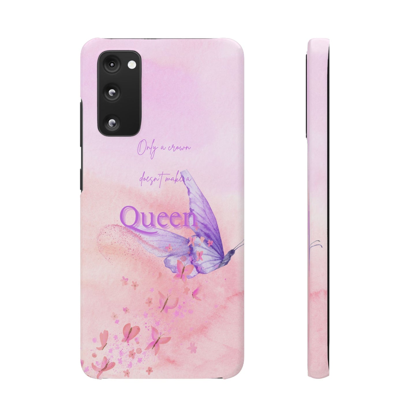 Butterfly Queen Phone Case, Floral Snap Case for Women, Dreamy Aesthetic