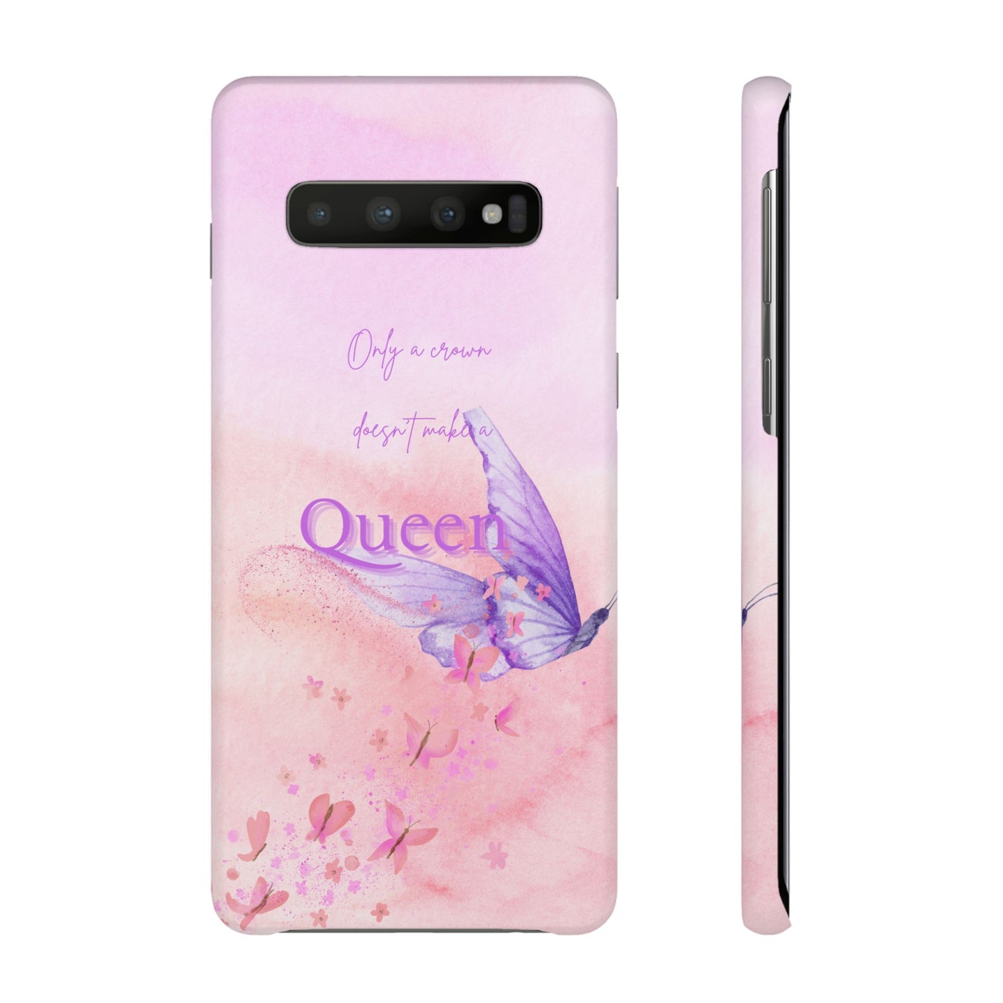 Butterfly Queen Phone Case, Floral Snap Case for Women, Dreamy Aesthetic