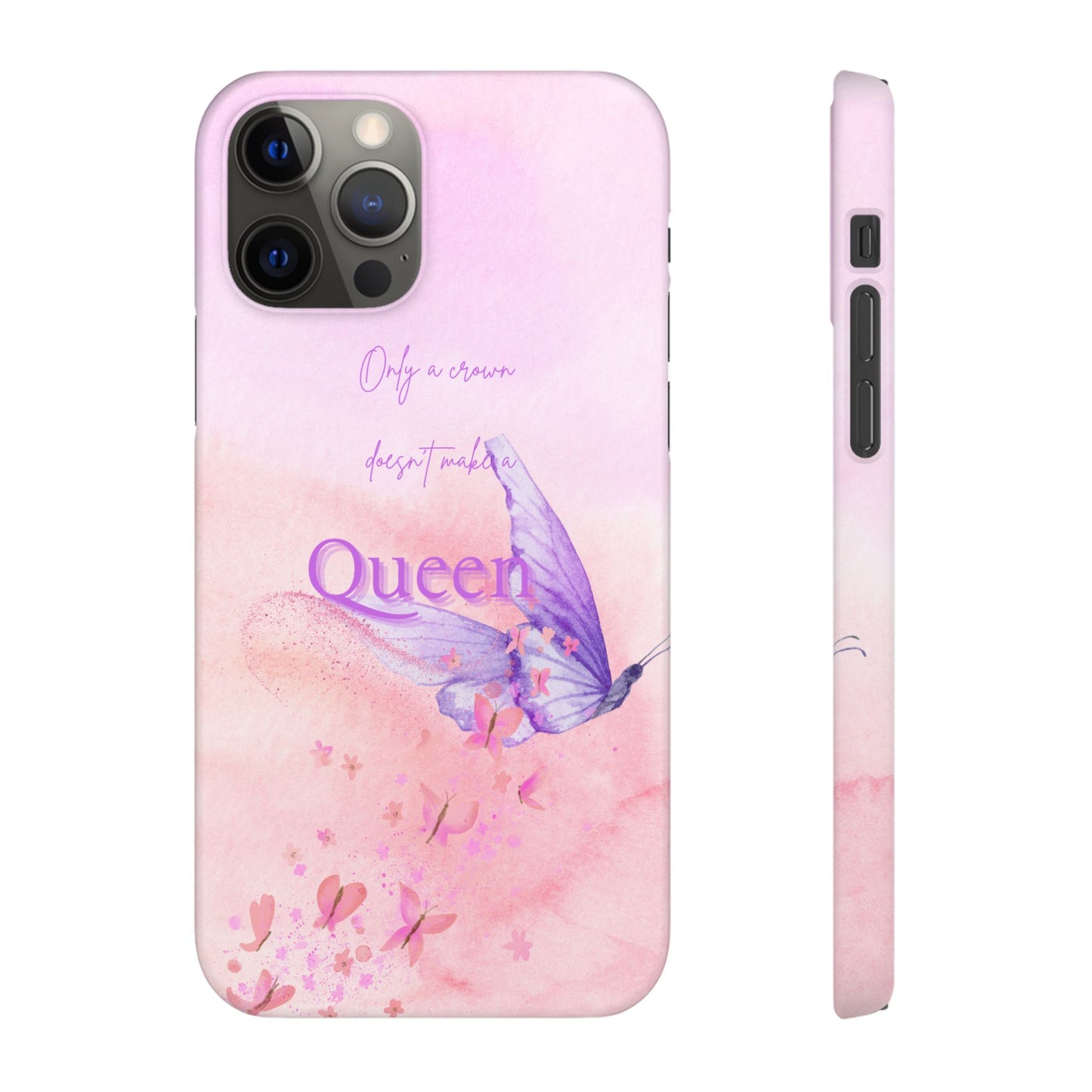 Butterfly Queen Phone Case, Floral Snap Case for Women, Dreamy Aesthetic