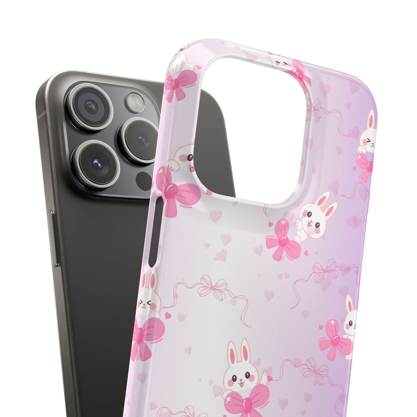 Cute Bunny Snap Cases, Pink Bunny Phone Case, Pastel Animal Phone Cover, Spring Accessories, Gift for Animal Lovers