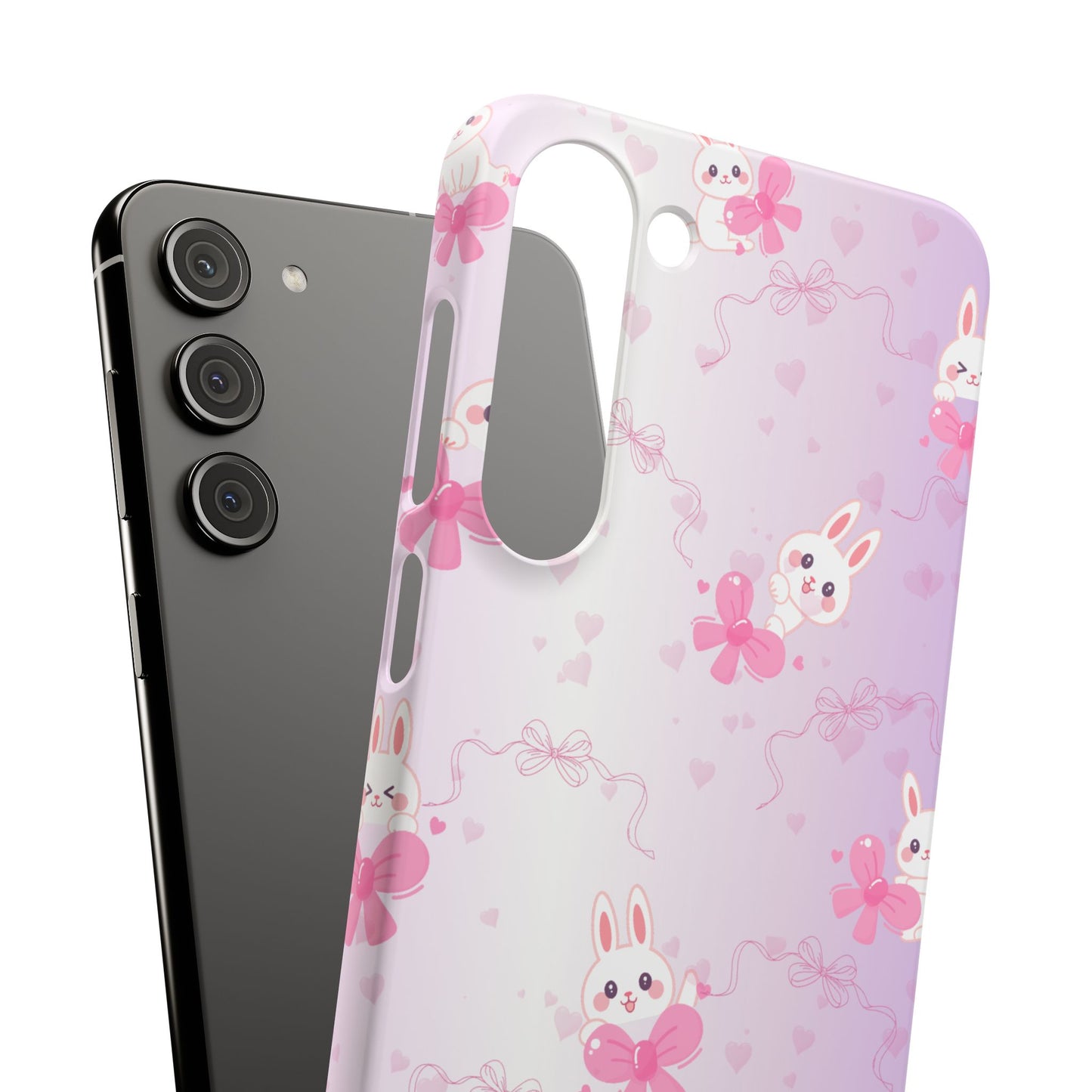 Cute Bunny Snap Cases, Pink Bunny Phone Case, Pastel Animal Phone Cover, Spring Accessories, Gift for Animal Lovers