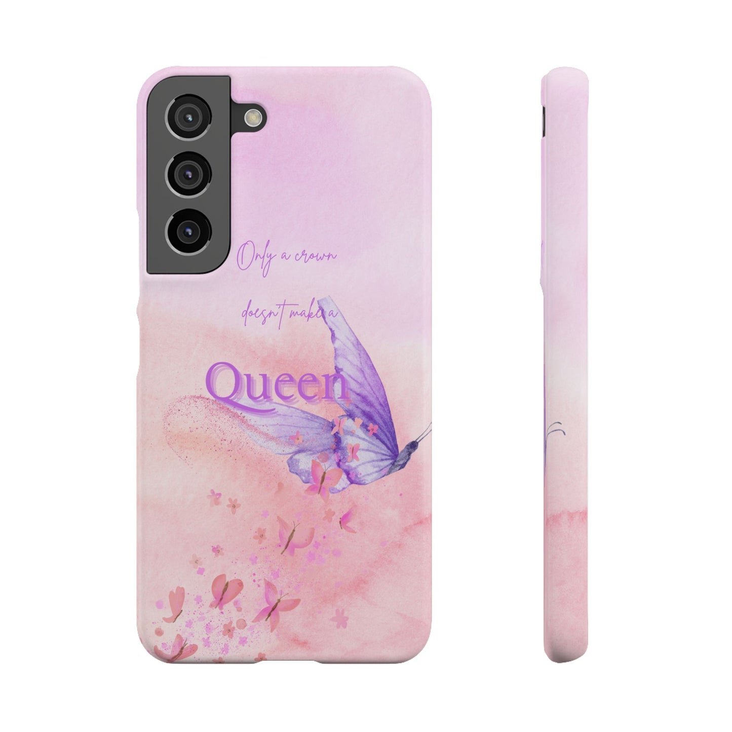 Butterfly Queen Phone Case, Floral Snap Case for Women, Dreamy Aesthetic