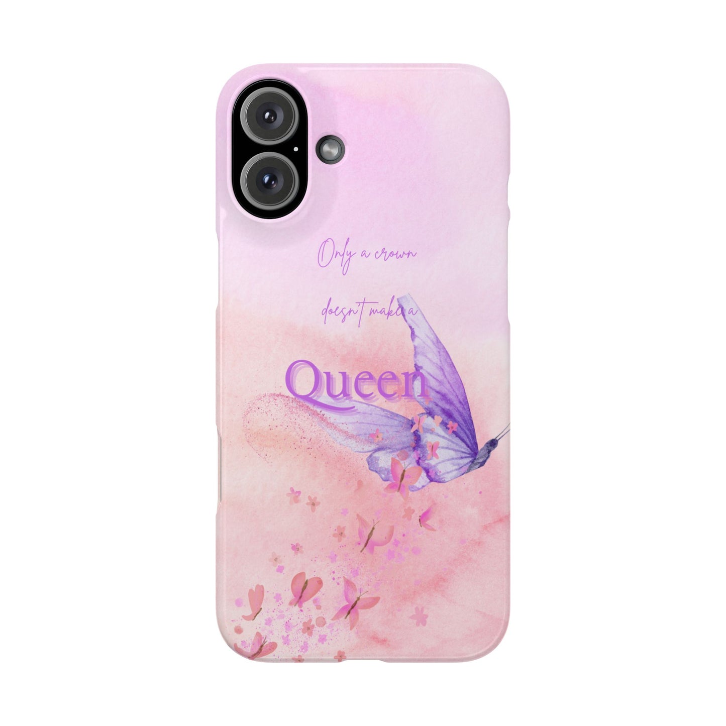 Butterfly Queen Phone Case, Floral Snap Case for Women, Dreamy Aesthetic