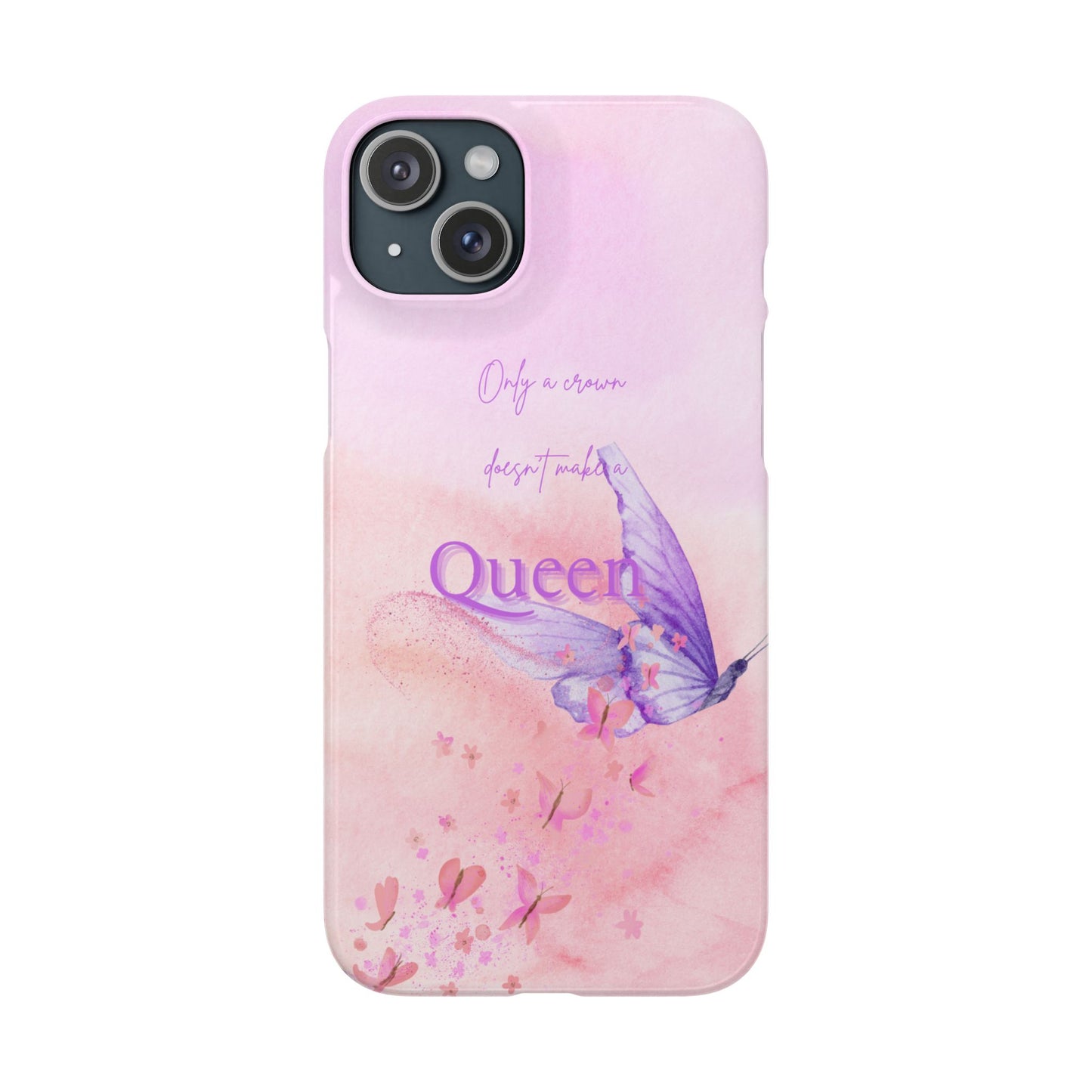 Butterfly Queen Phone Case, Floral Snap Case for Women, Dreamy Aesthetic