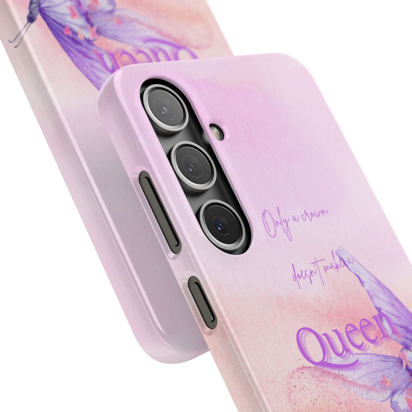 Butterfly Queen Phone Case, Floral Snap Case for Women, Dreamy Aesthetic