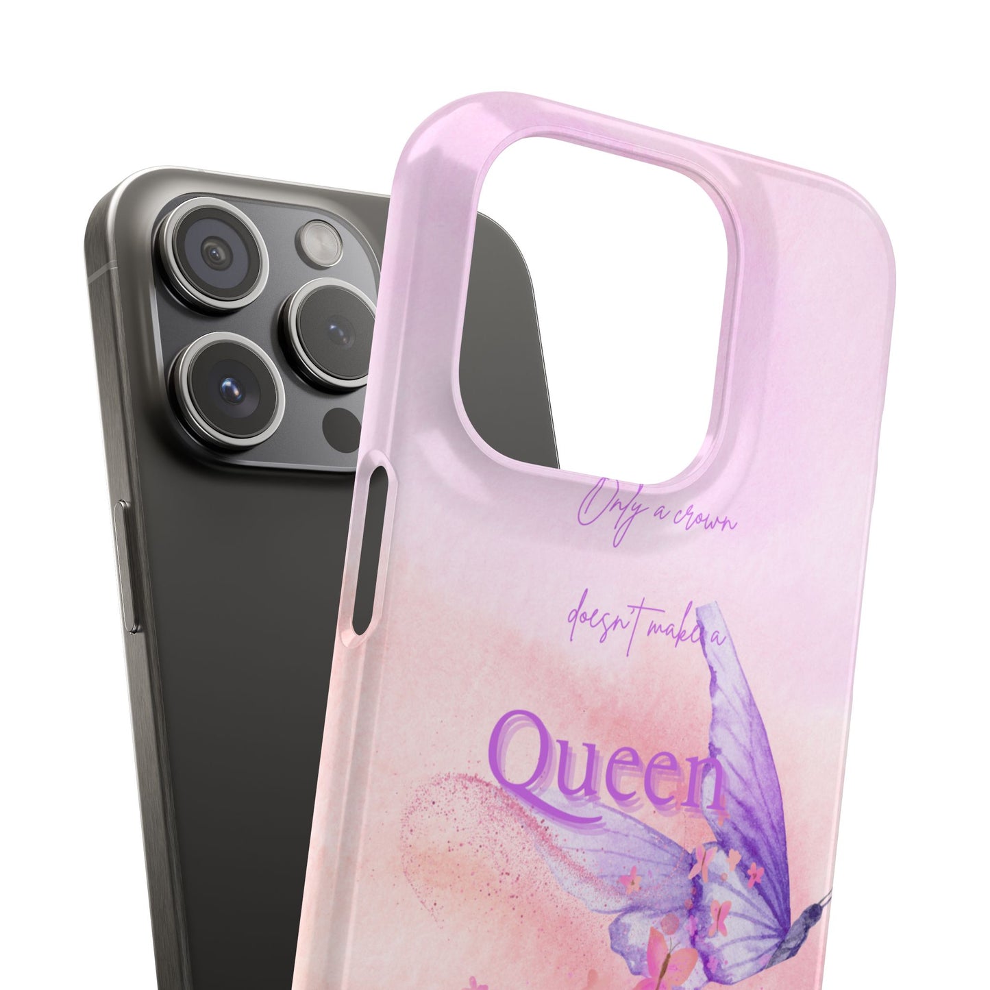 Butterfly Queen Phone Case, Floral Snap Case for Women, Dreamy Aesthetic