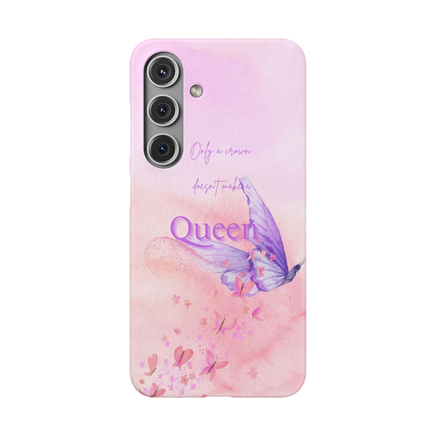 Butterfly Queen Phone Case, Floral Snap Case for Women, Dreamy Aesthetic