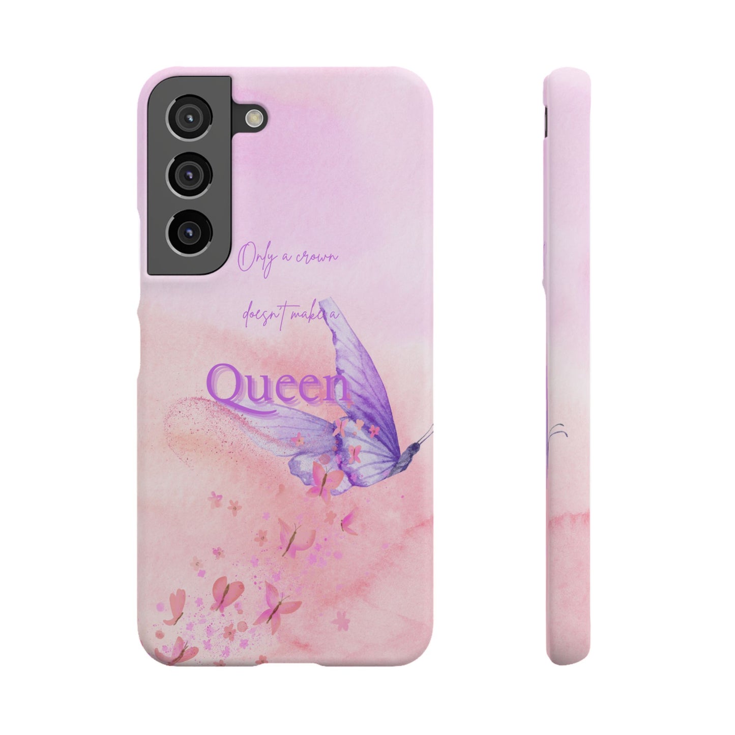 Butterfly Queen Phone Case, Floral Snap Case for Women, Dreamy Aesthetic