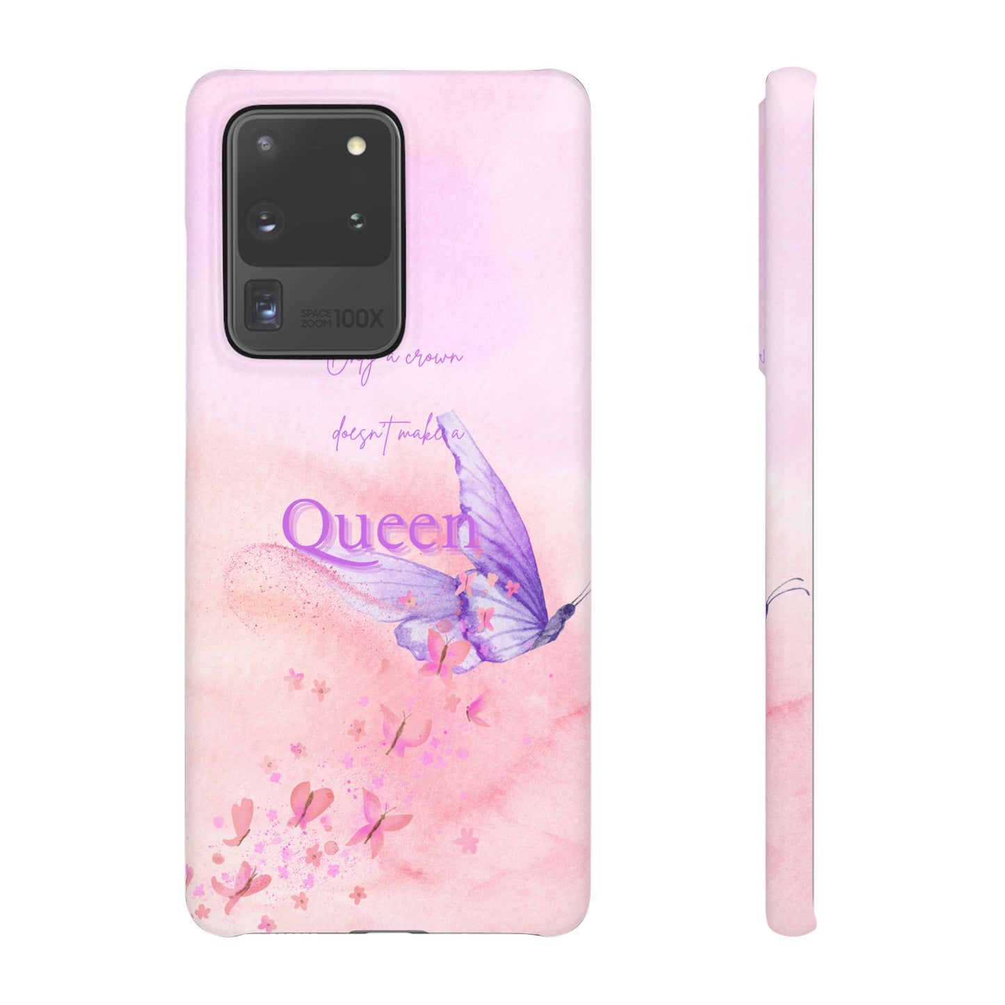 Butterfly Queen Phone Case, Floral Snap Case for Women, Dreamy Aesthetic