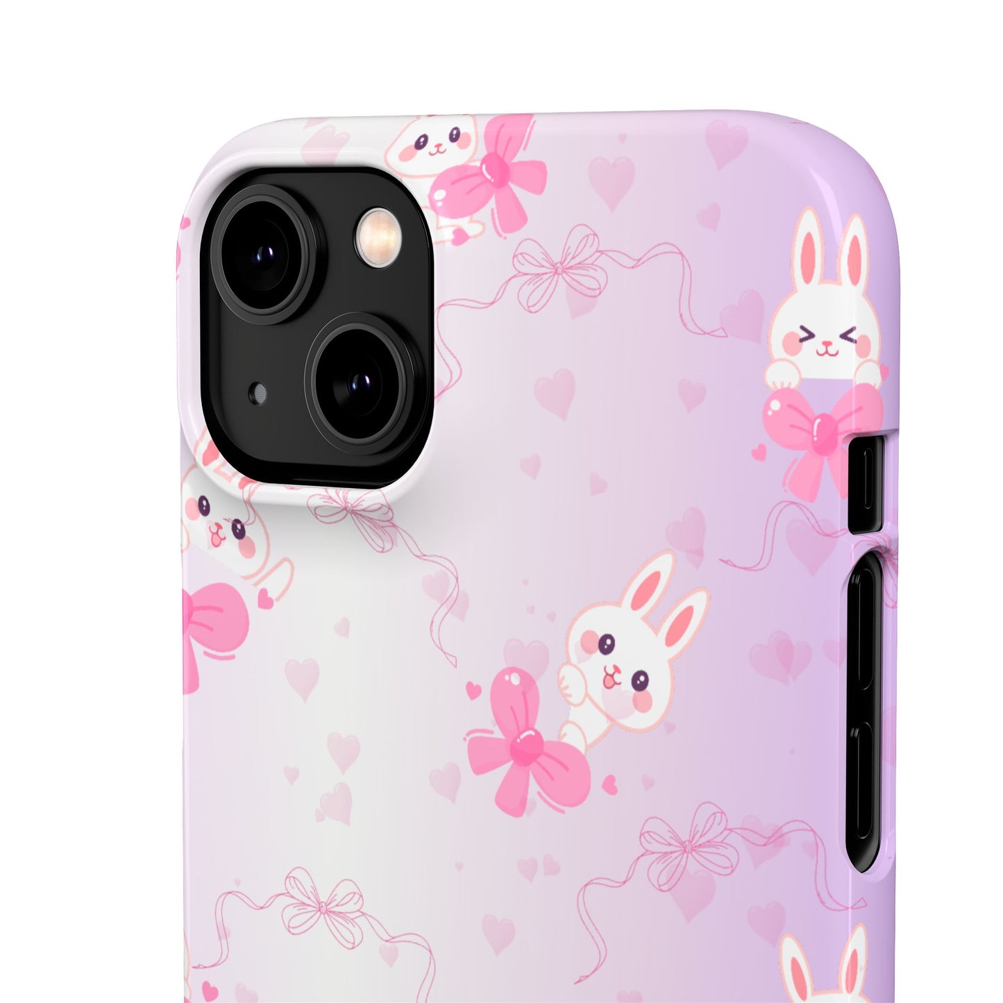 Cute Bunny Snap Cases, Pink Bunny Phone Case, Pastel Animal Phone Cover, Spring Accessories, Gift for Animal Lovers