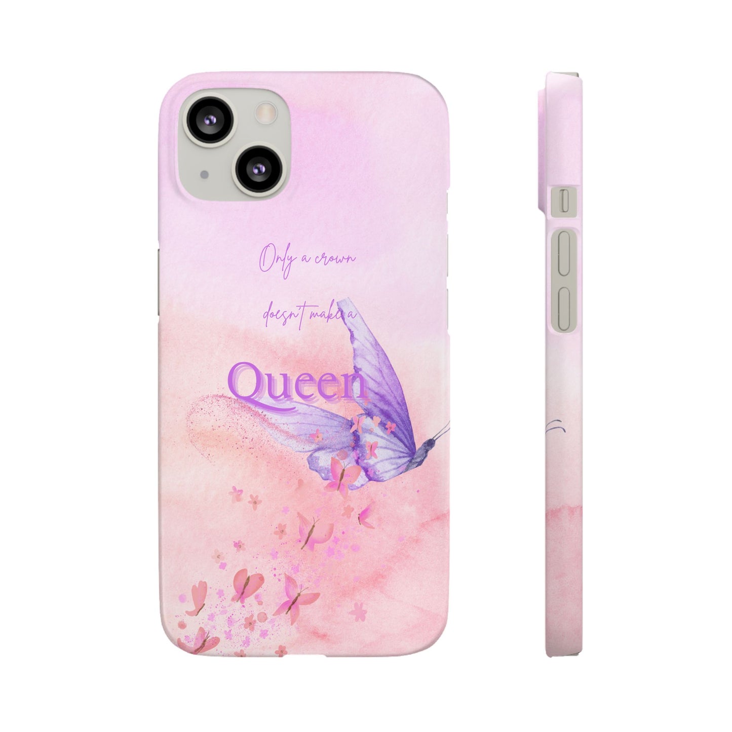 Butterfly Queen Phone Case, Floral Snap Case for Women, Dreamy Aesthetic