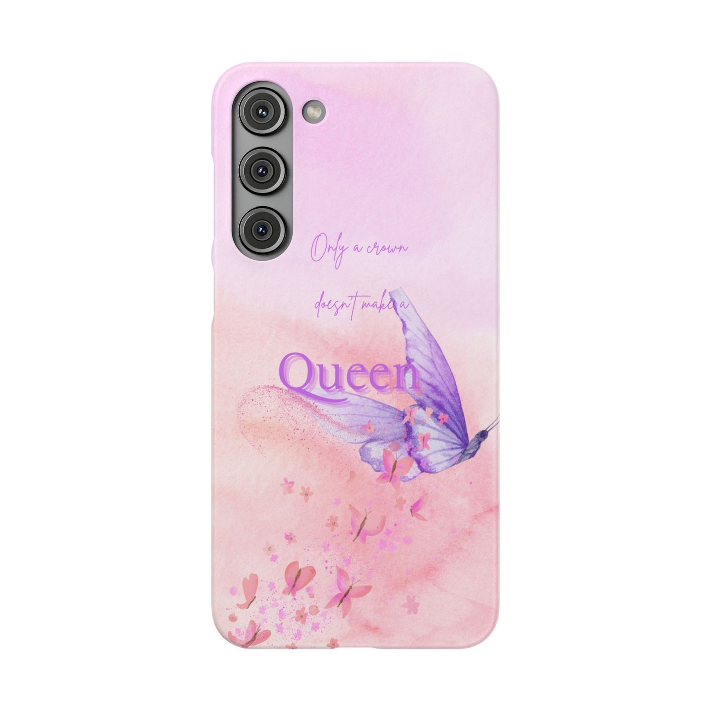 Butterfly Queen Phone Case, Floral Snap Case for Women, Dreamy Aesthetic