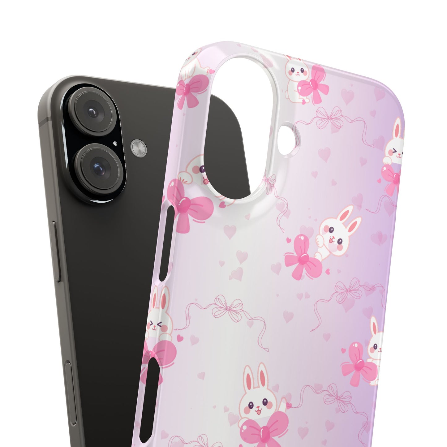 Cute Bunny Snap Cases, Pink Bunny Phone Case, Pastel Animal Phone Cover, Spring Accessories, Gift for Animal Lovers