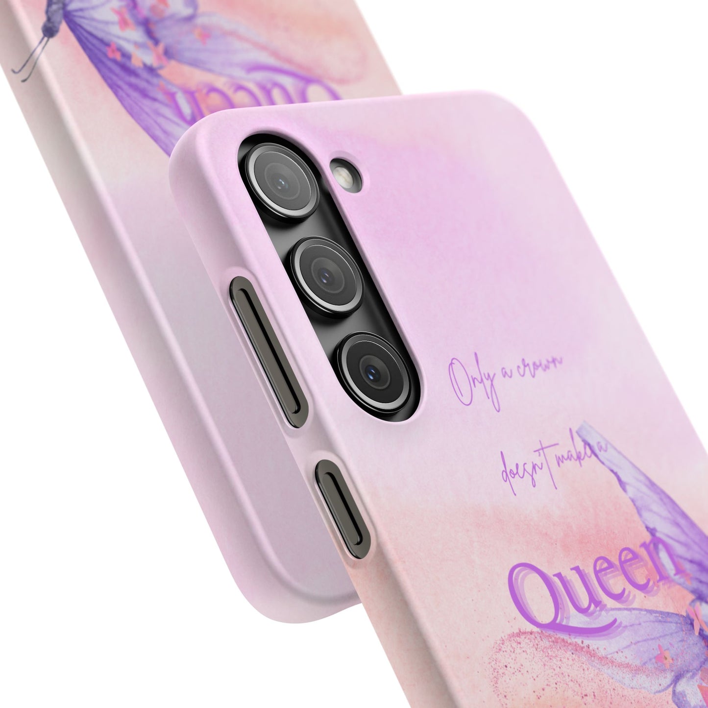 Butterfly Queen Phone Case, Floral Snap Case for Women, Dreamy Aesthetic