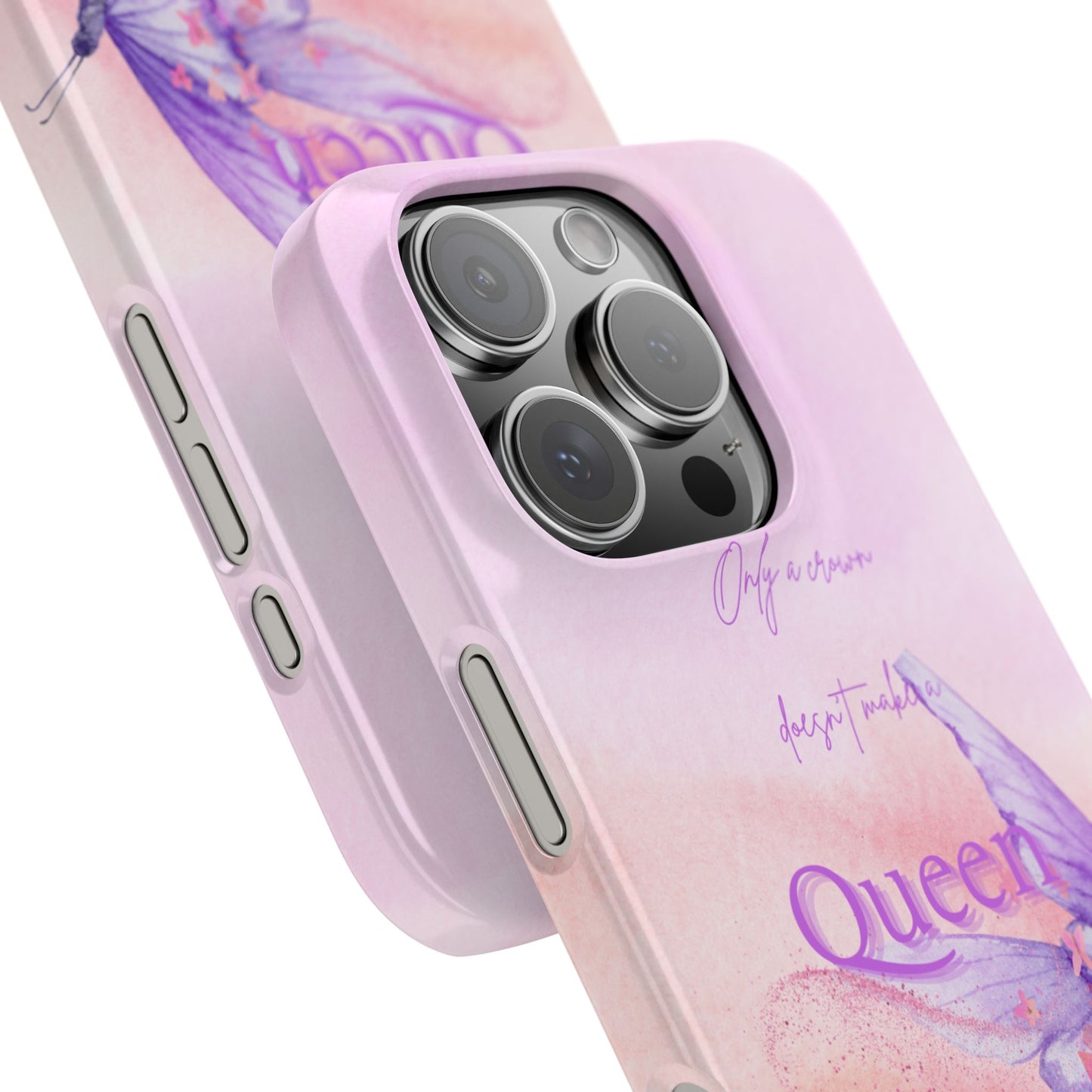 Butterfly Queen Phone Case, Floral Snap Case for Women, Dreamy Aesthetic