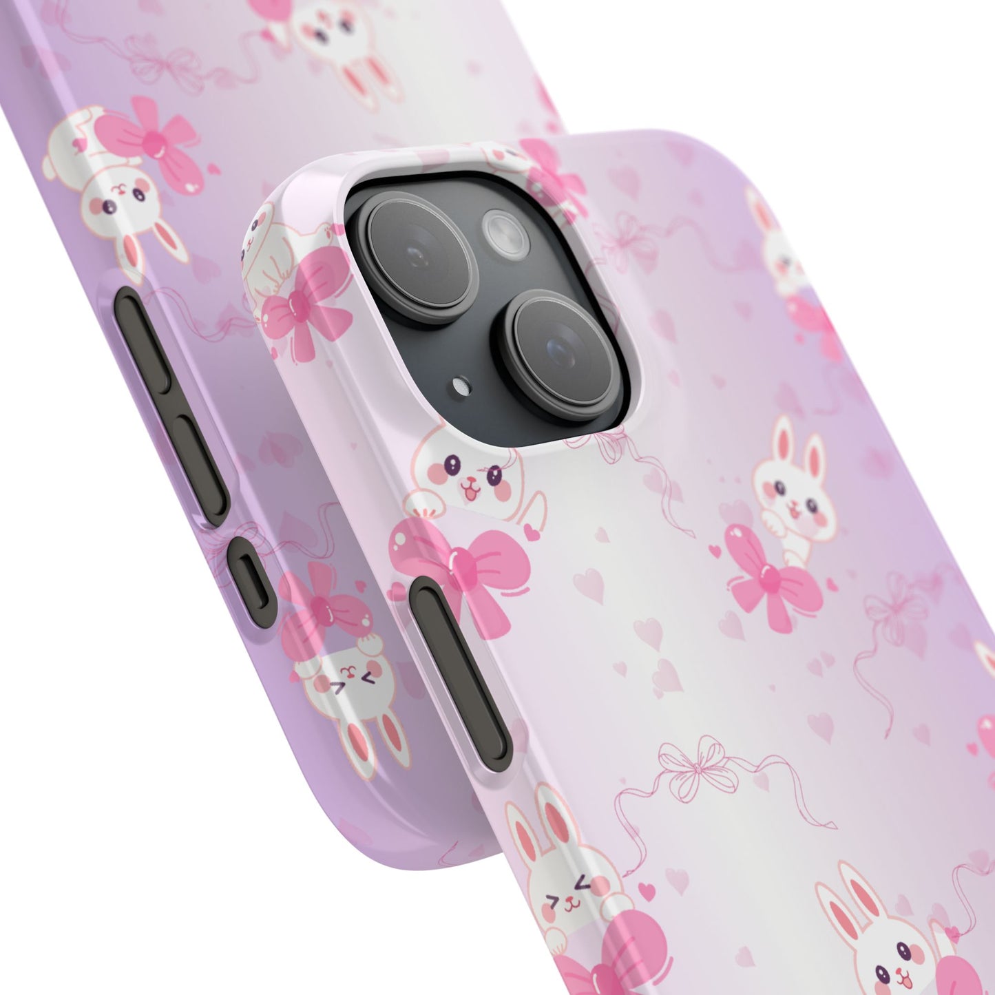 Cute Bunny Snap Cases, Pink Bunny Phone Case, Pastel Animal Phone Cover, Spring Accessories, Gift for Animal Lovers