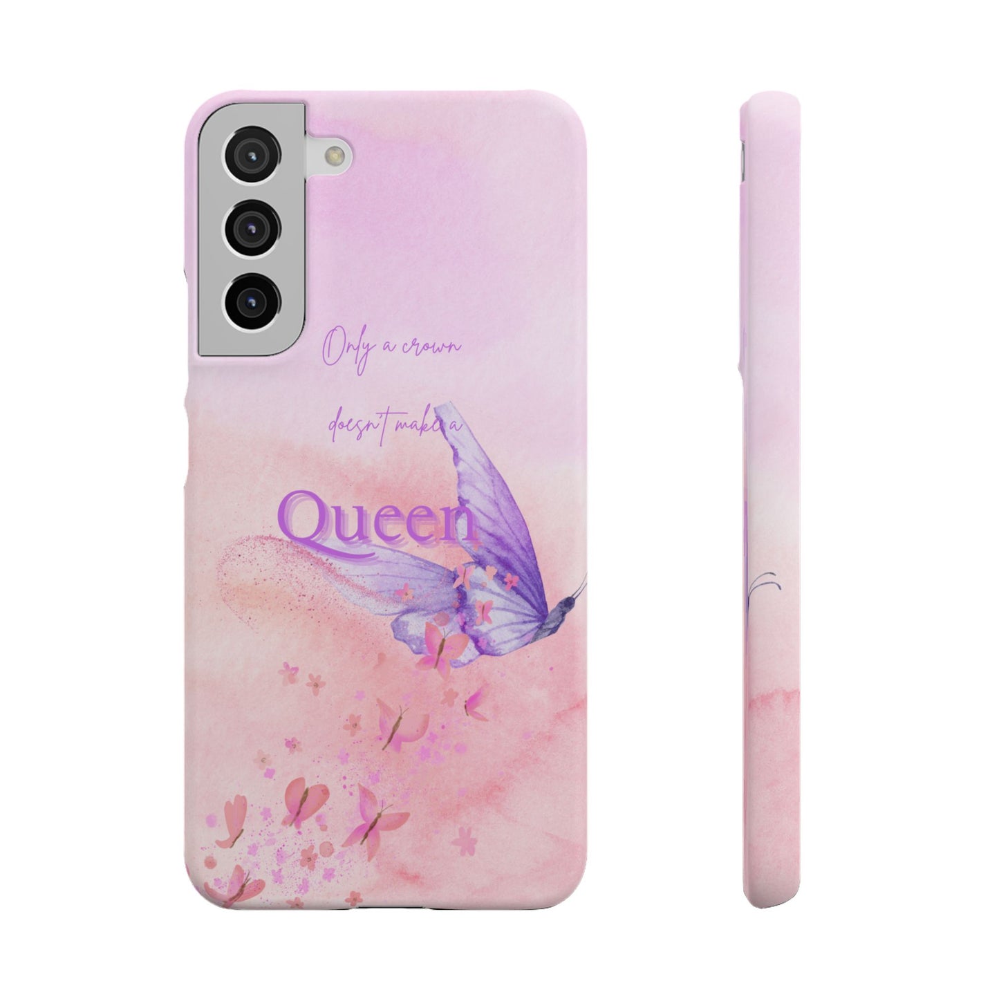 Butterfly Queen Phone Case, Floral Snap Case for Women, Dreamy Aesthetic