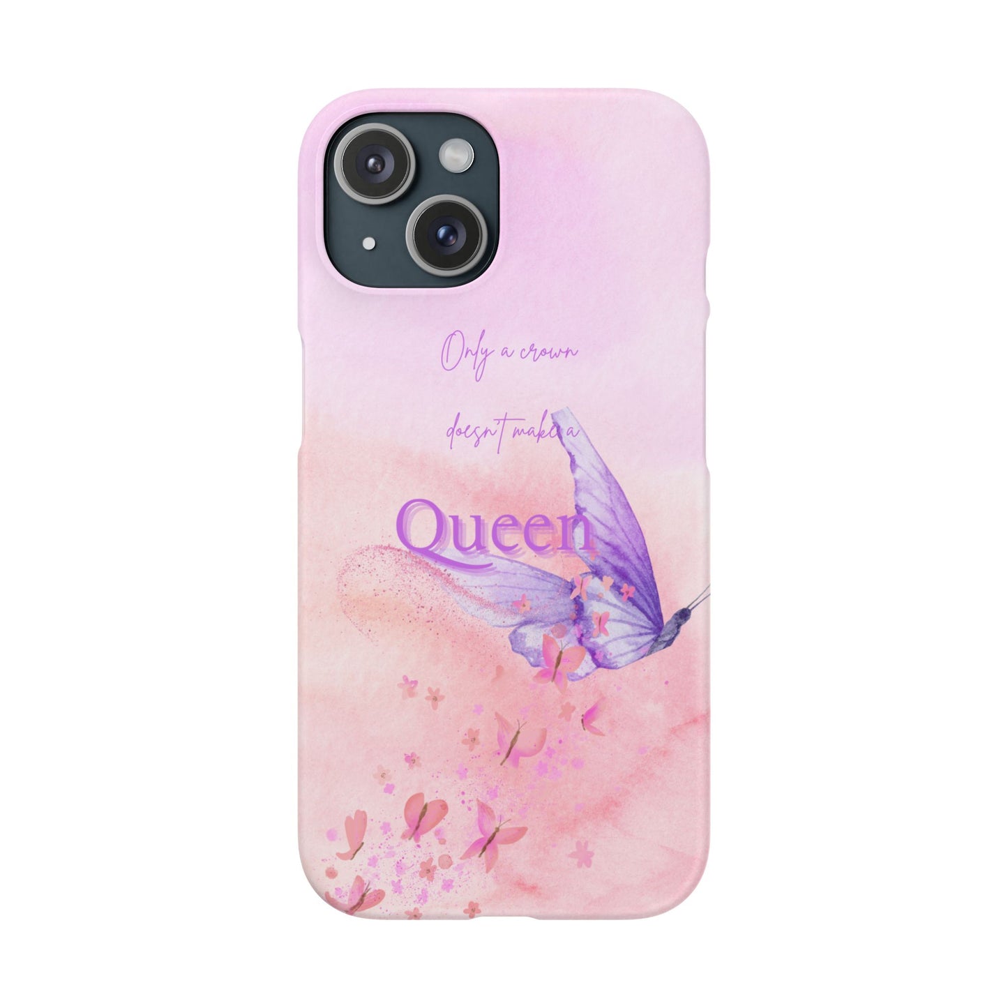 Butterfly Queen Phone Case, Floral Snap Case for Women, Dreamy Aesthetic