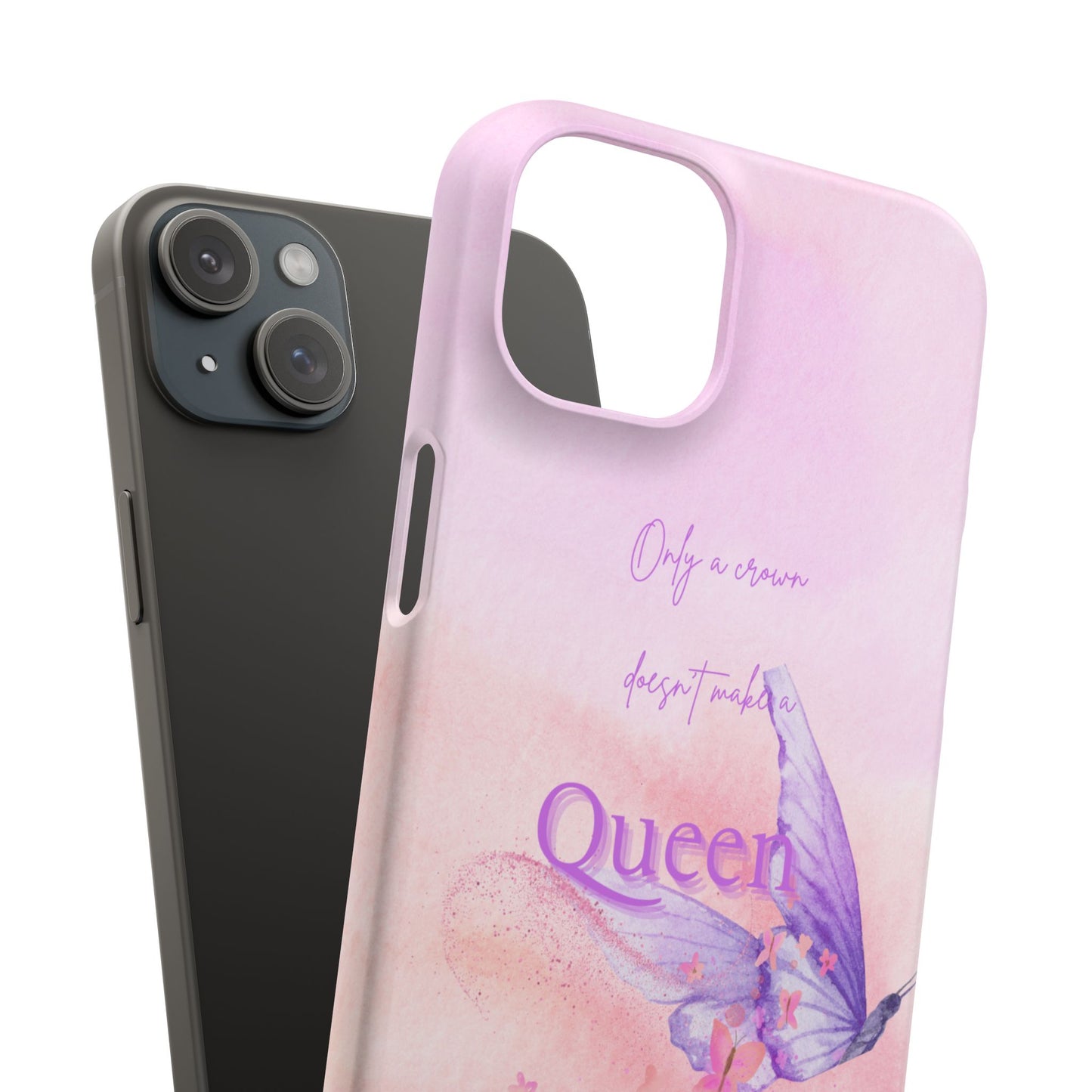 Butterfly Queen Phone Case, Floral Snap Case for Women, Dreamy Aesthetic