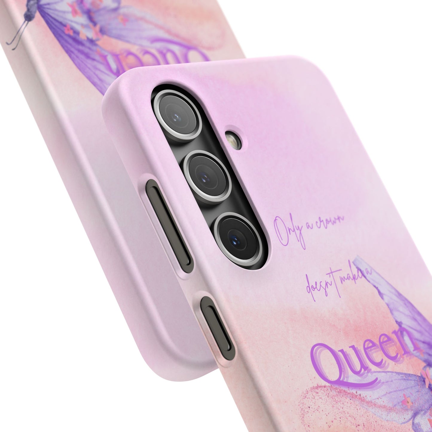 Butterfly Queen Phone Case, Floral Snap Case for Women, Dreamy Aesthetic