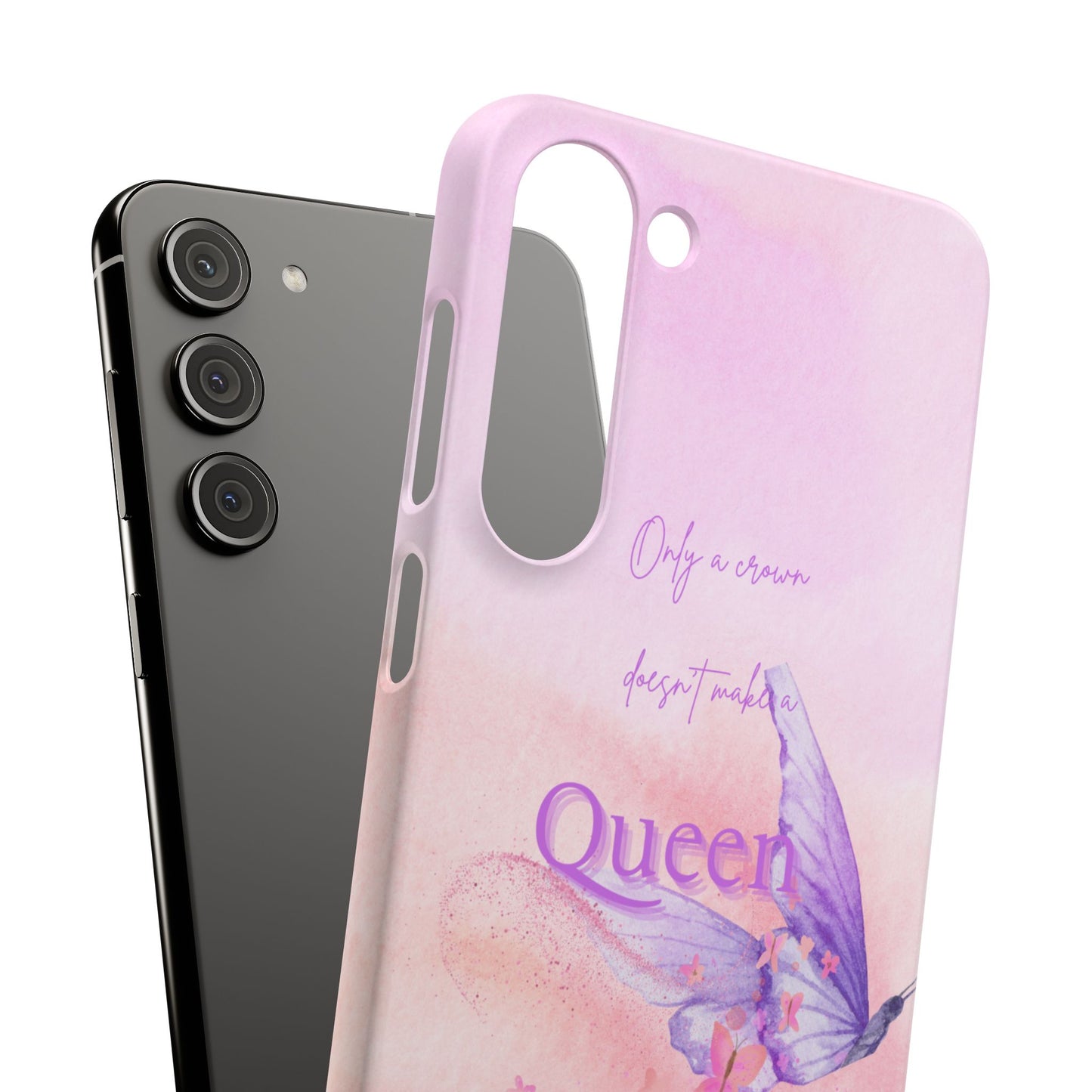 Butterfly Queen Phone Case, Floral Snap Case for Women, Dreamy Aesthetic