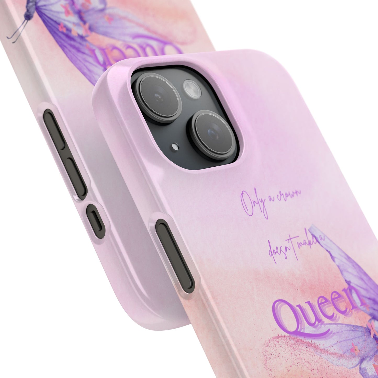 Butterfly Queen Phone Case, Floral Snap Case for Women, Dreamy Aesthetic