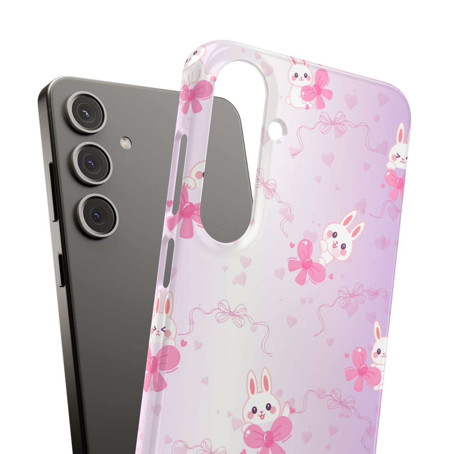 Cute Bunny Snap Cases, Pink Bunny Phone Case, Pastel Animal Phone Cover, Spring Accessories, Gift for Animal Lovers